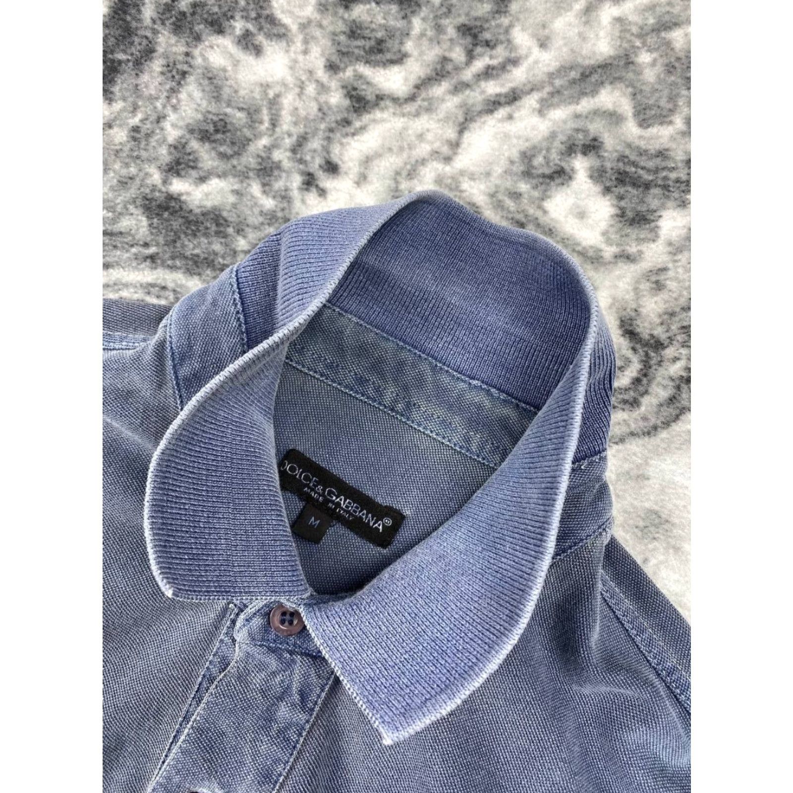 Dolce & Gabbana Dolce&Gabbana Polo Shirt Men M Blue Cotton Solid Logo Short Sleeve Size US M / EU 48-50 / 2 - 6 Thumbnail