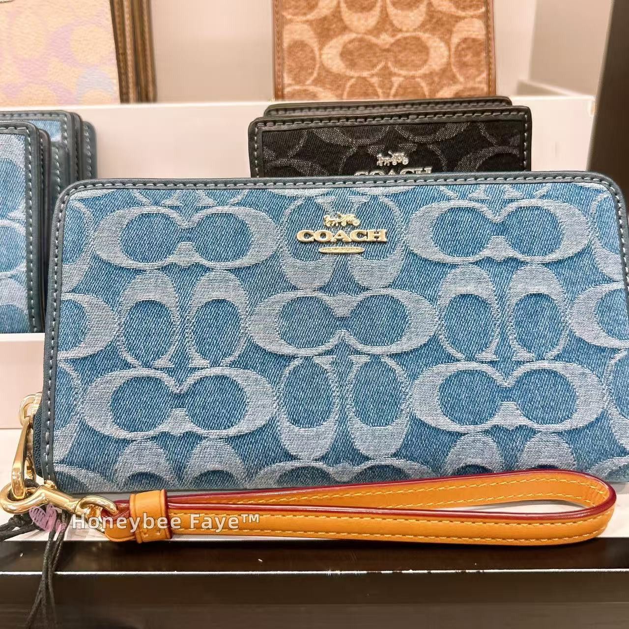 Coach Long Zip Around Wallet In Signature Denim CDE93 Size ONE SIZE - 2 Thumbnail