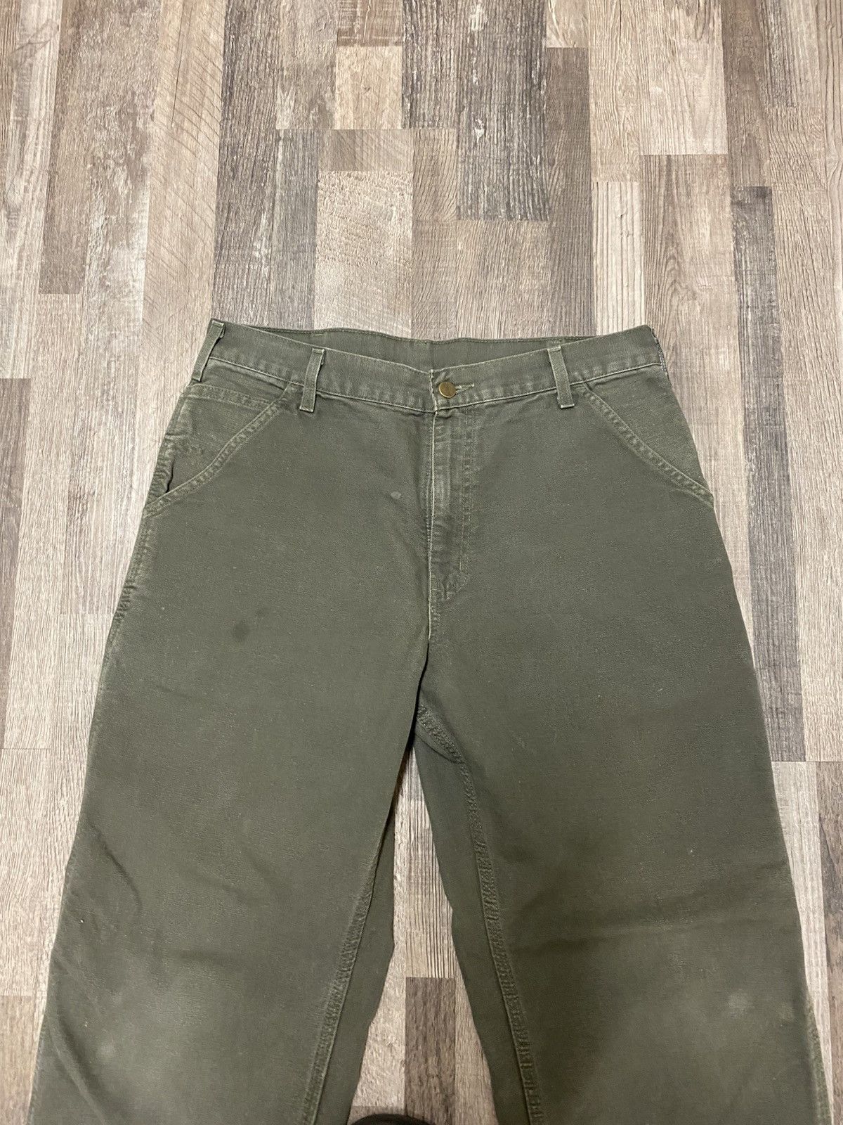 Carhartt Vintage Carhartt Olive Green Big Patch Carpenter Pants Baggy Size US 34 / EU 50 - 7 Thumbnail