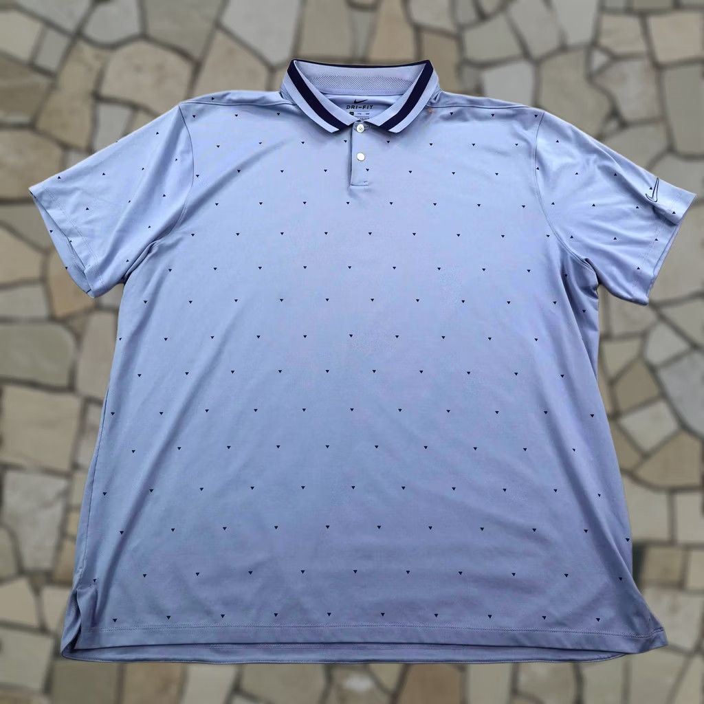 Nike Nike Golf Polo Shirt Mens 2XL Blue Triangle Print Dri FIT Performance Stretch Size US XXL / EU 58 / 5 - 1 Thumbnail