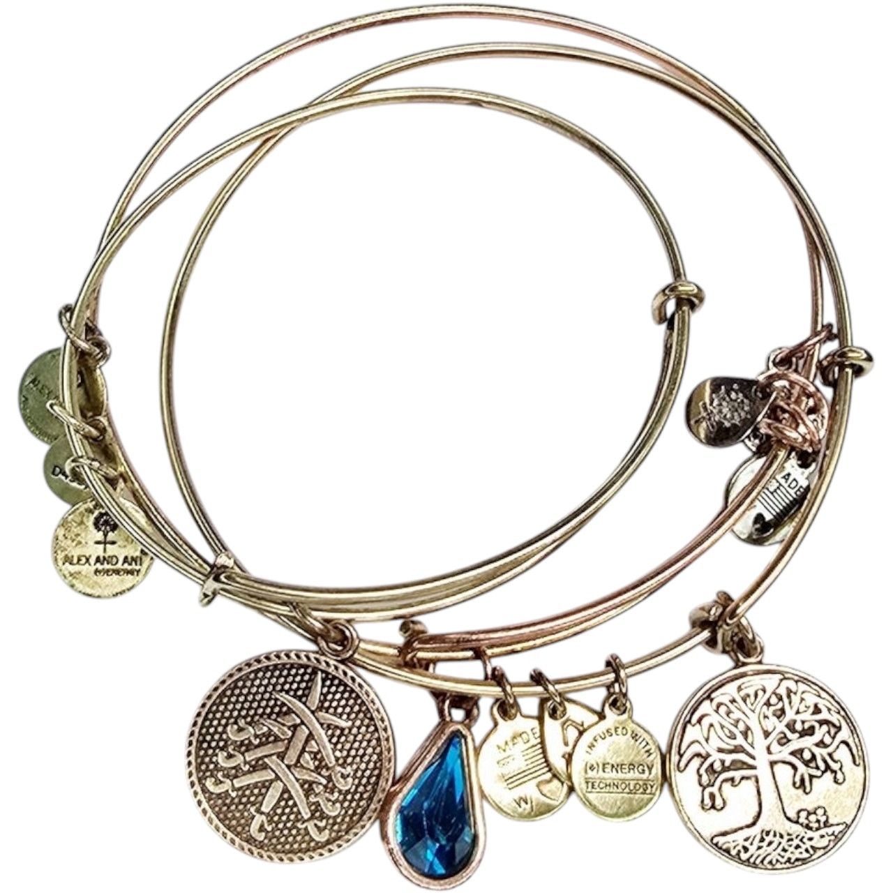 Other Alex & Ani 7 Swords Tree Of Life Blue Glass Gold Bracelets Size ONE SIZE - 1 Thumbnail