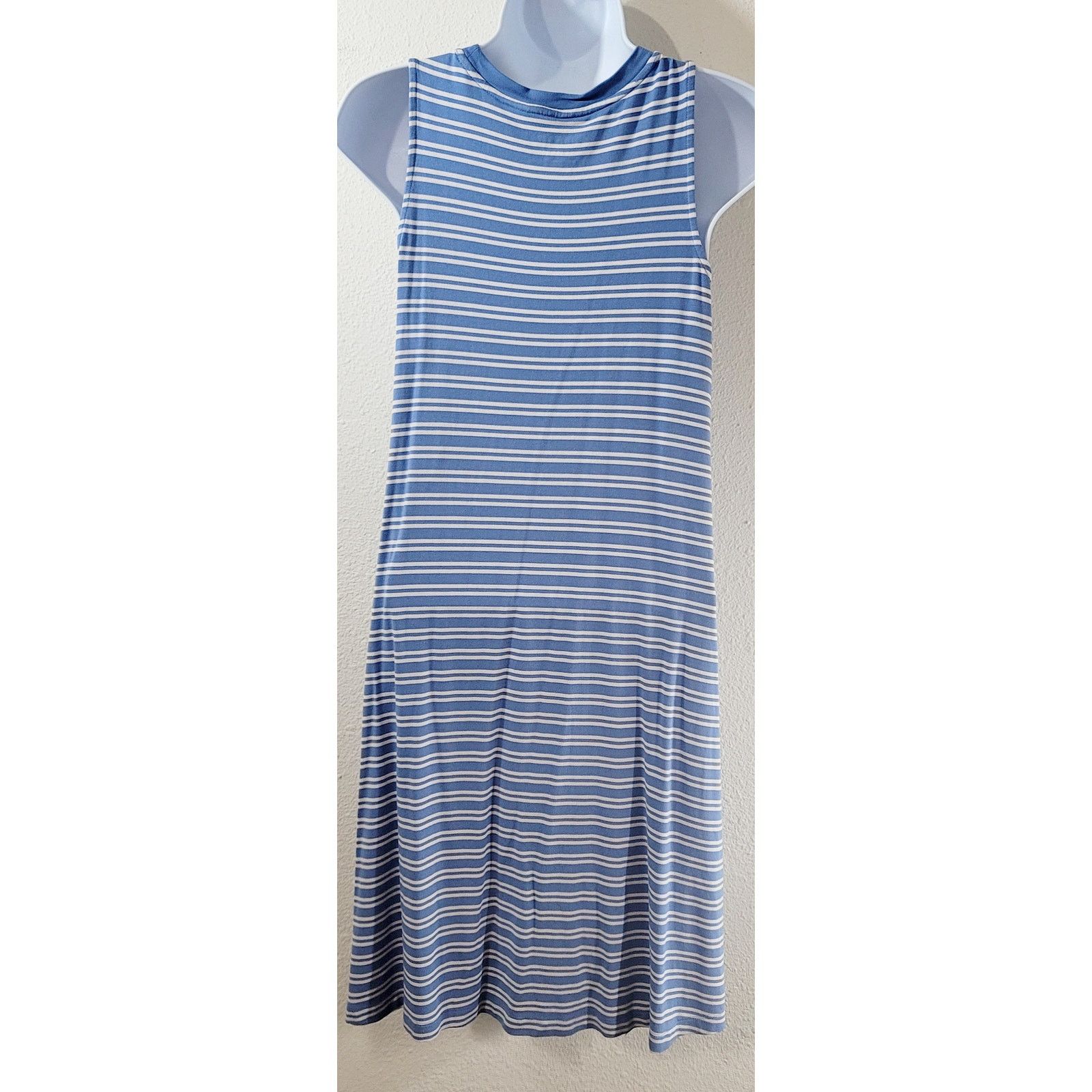 Other Time & Tru Blue White Striped A Line T Shirt Mini Dress S Size S / US 4 / IT 40 - 2 Thumbnail