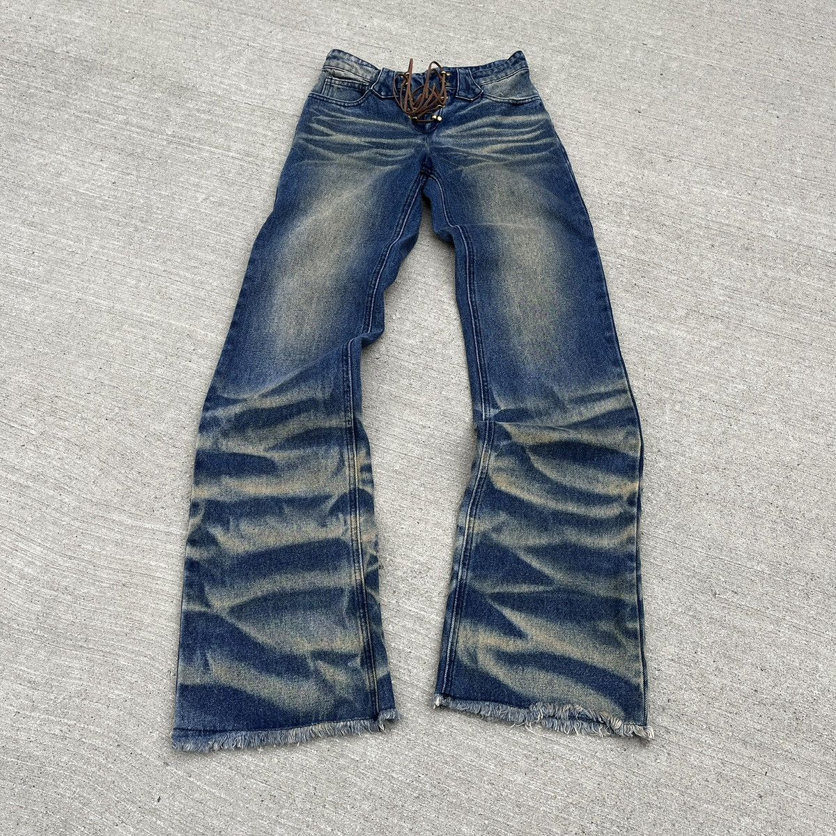 image of Jaded London Low Rise Boyfriend Jeans in Blue, Women's (Size 23)