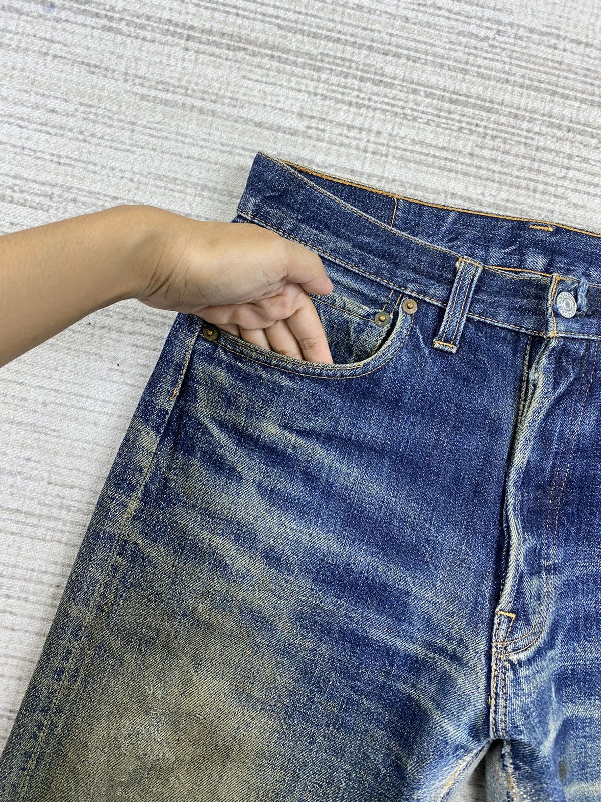 Denime × Vintage Vintage Denime Japan Selvage Distressed Jeans Denim Pants Size US 29 - 7 Thumbnail