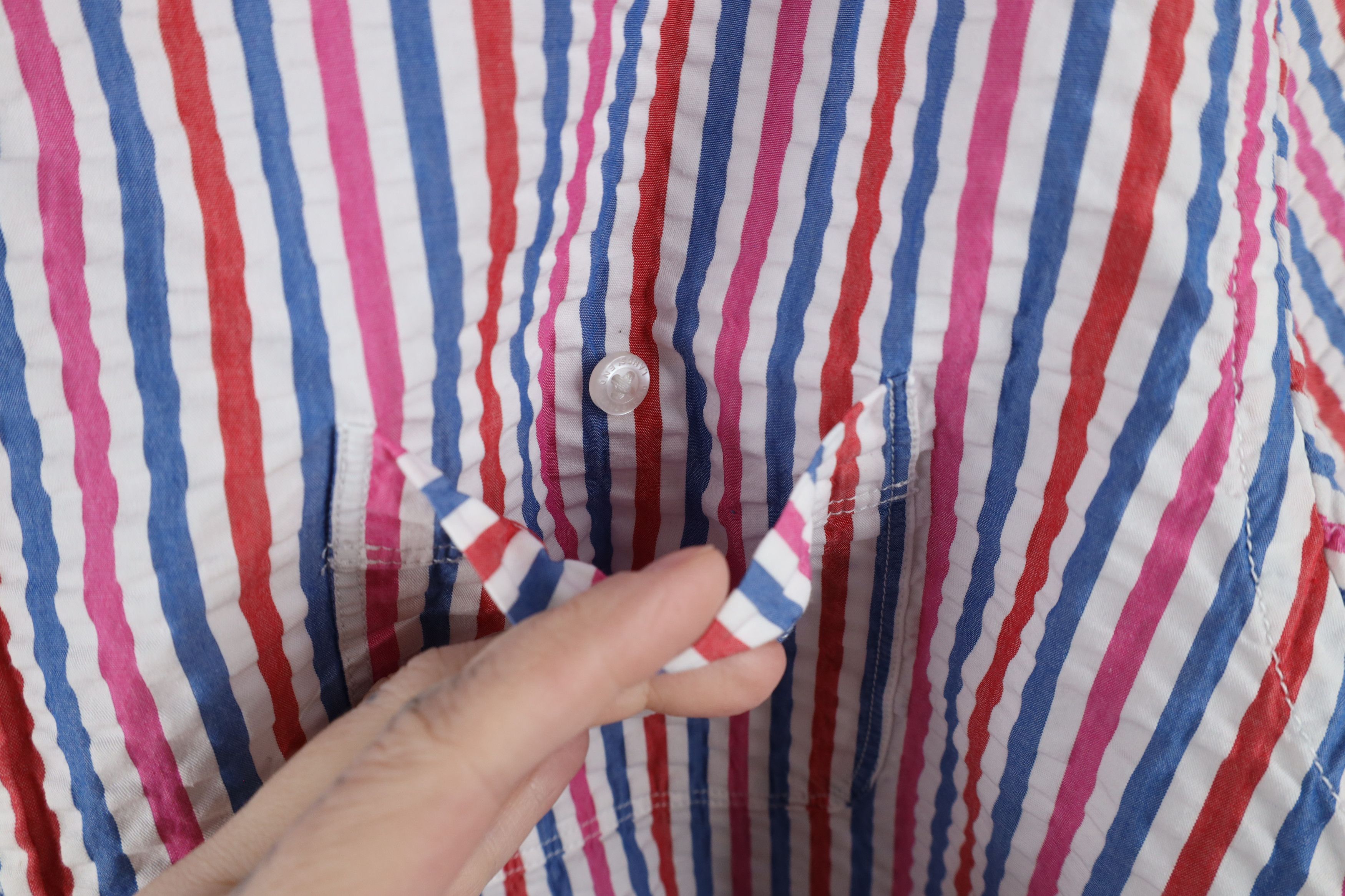 Lands' End × Vintage Vintage Lands End Fit Striped Seer Sucker Button Down Shirt Size US L / EU 52-54 / 3 - 4 Thumbnail