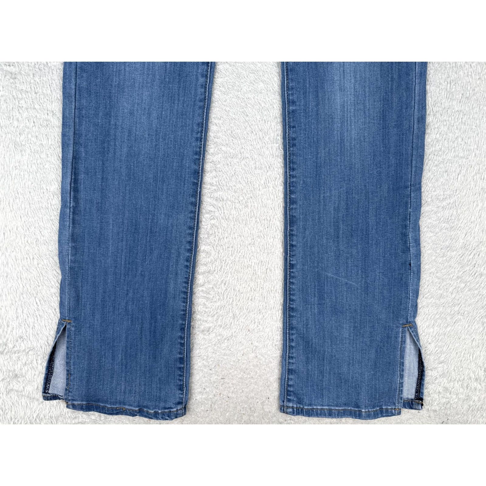 Denime Vibrant M.I.U Jeans Women 9 Blue Medium Wash Split Hem Straight Light Color 5-Pocket Denim Jeans Womens Size 30" / US 8 / IT 44 - 2 Thumbnail
