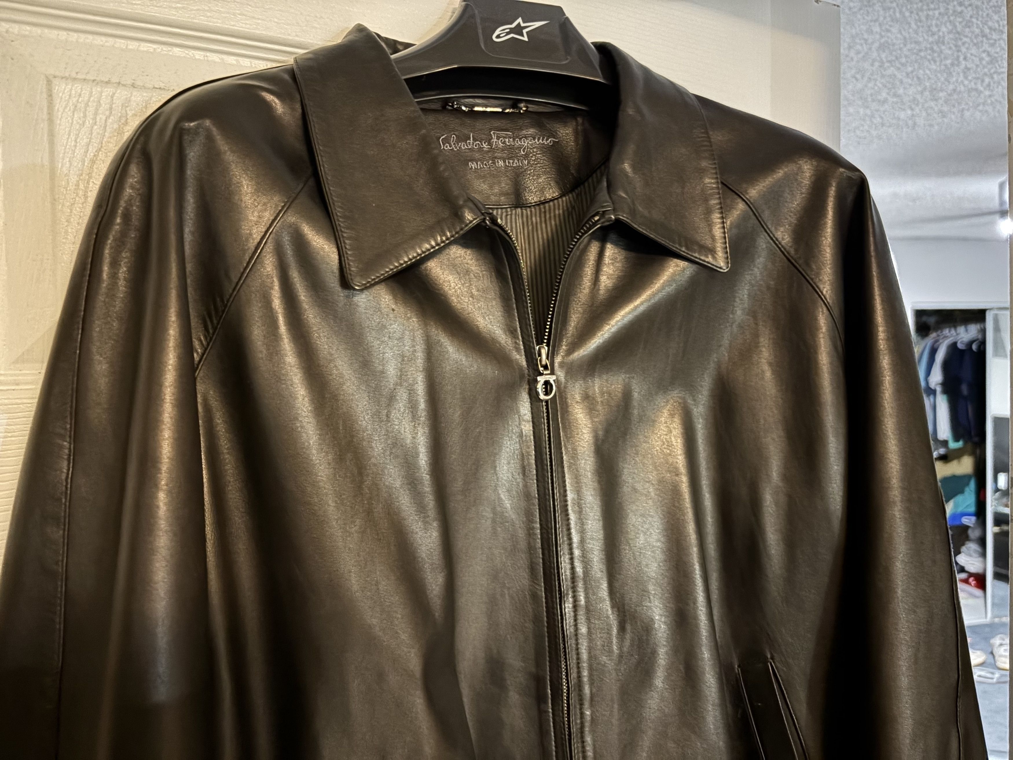 Salvatore Ferragamo Ferragamo Leather Jacket Size US XXL / EU 58 / 5 - 4 Thumbnail