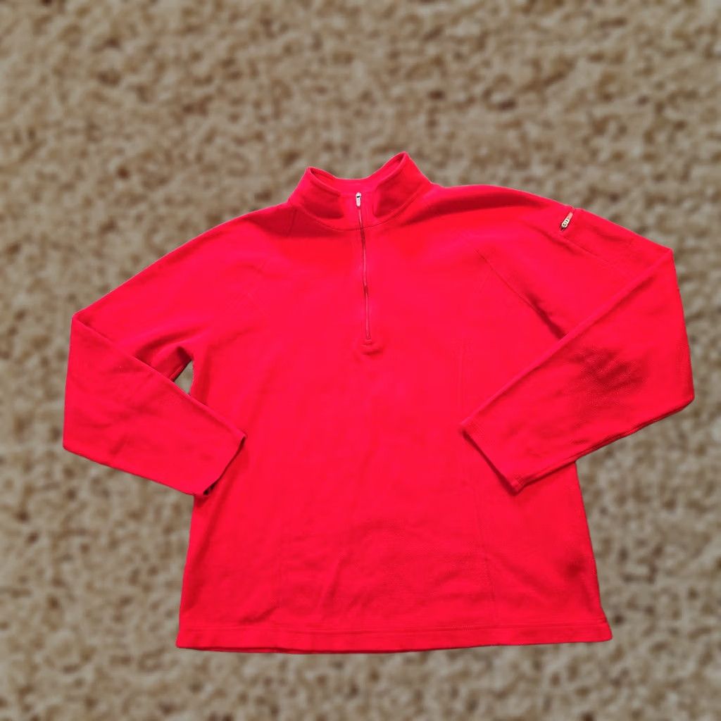 Vintage LL Bean Sweater Womens Size Large Red Fleece 1/4 Zip Long Sleeve Capsule Casual Size L / US 10 / IT 46 - 1 Thumbnail