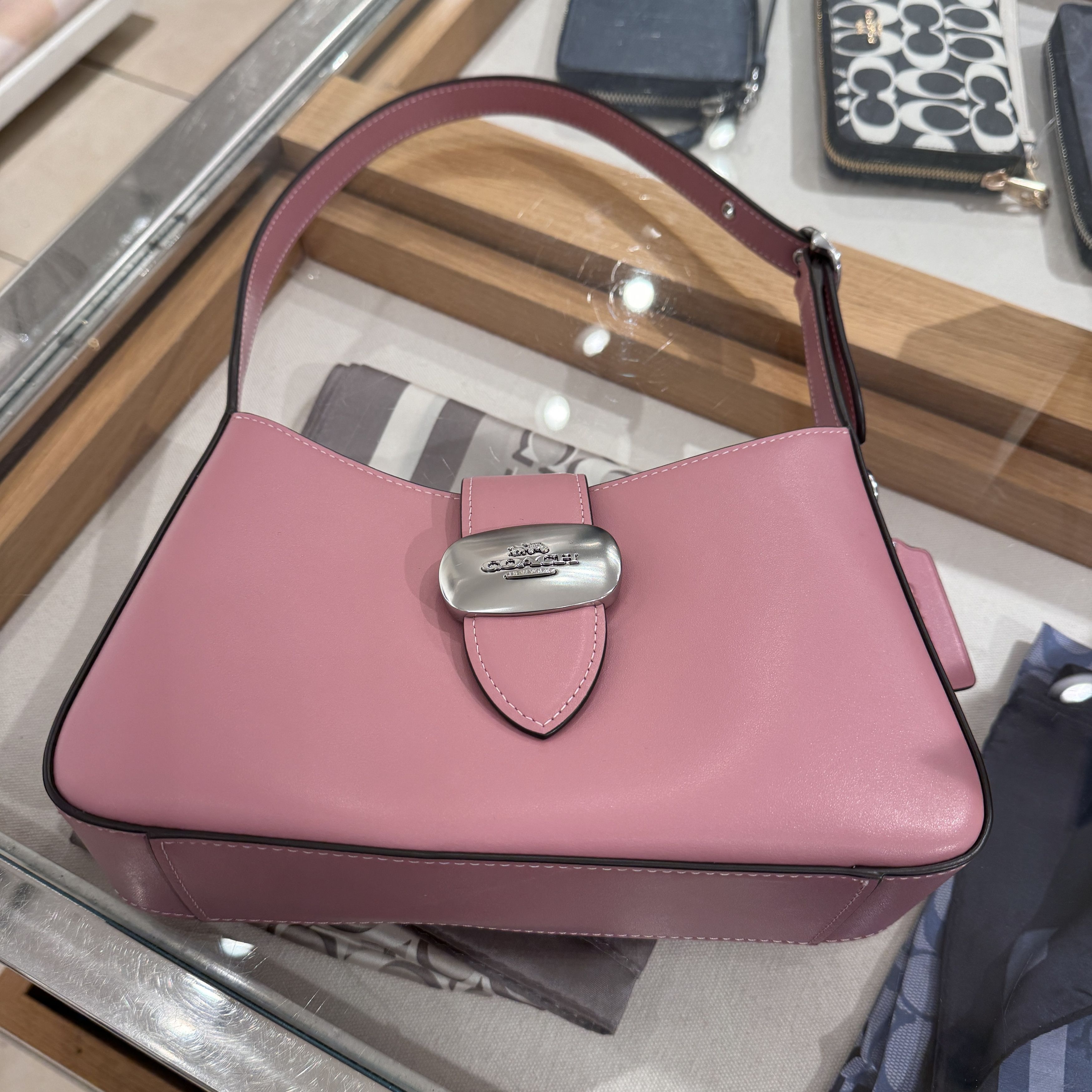 image of Coach Eliza Shoulder Bag Cp004 in Silver/True Pink, Women's