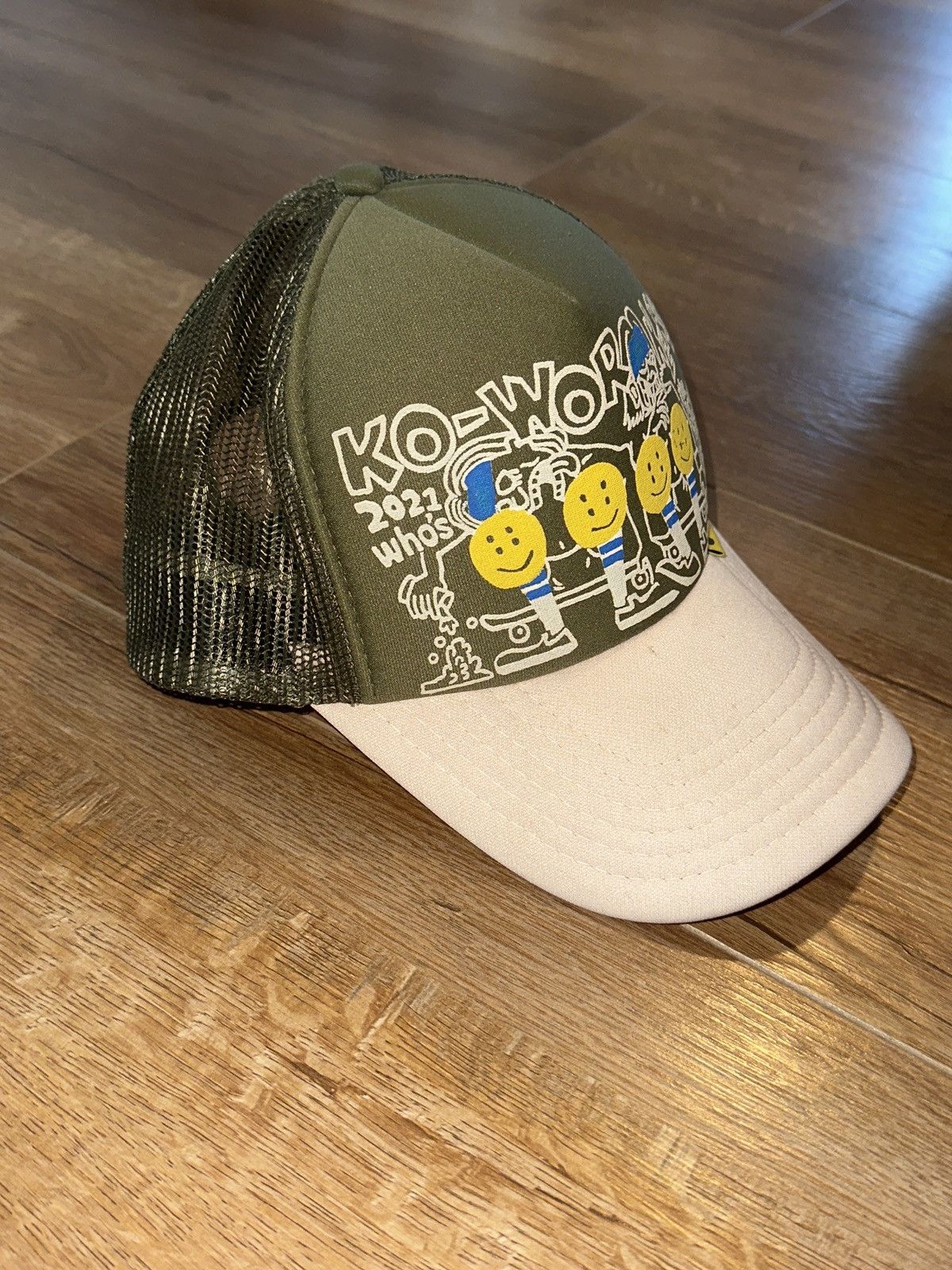 Kapital Kountry Kapital Knee Kid On The Block Track Trucker Hat Olive Size ONE SIZE - 2 Thumbnail