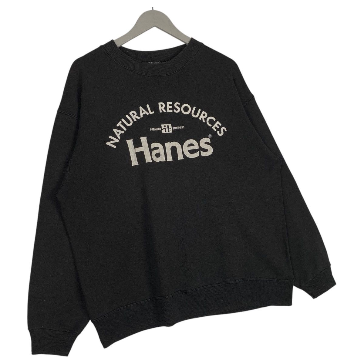 Hanes × Vintage Vintage Hanes Activewear Graphic Crewneck Sweatshirt Black Size L / US 10 / IT 46 - 2 Thumbnail