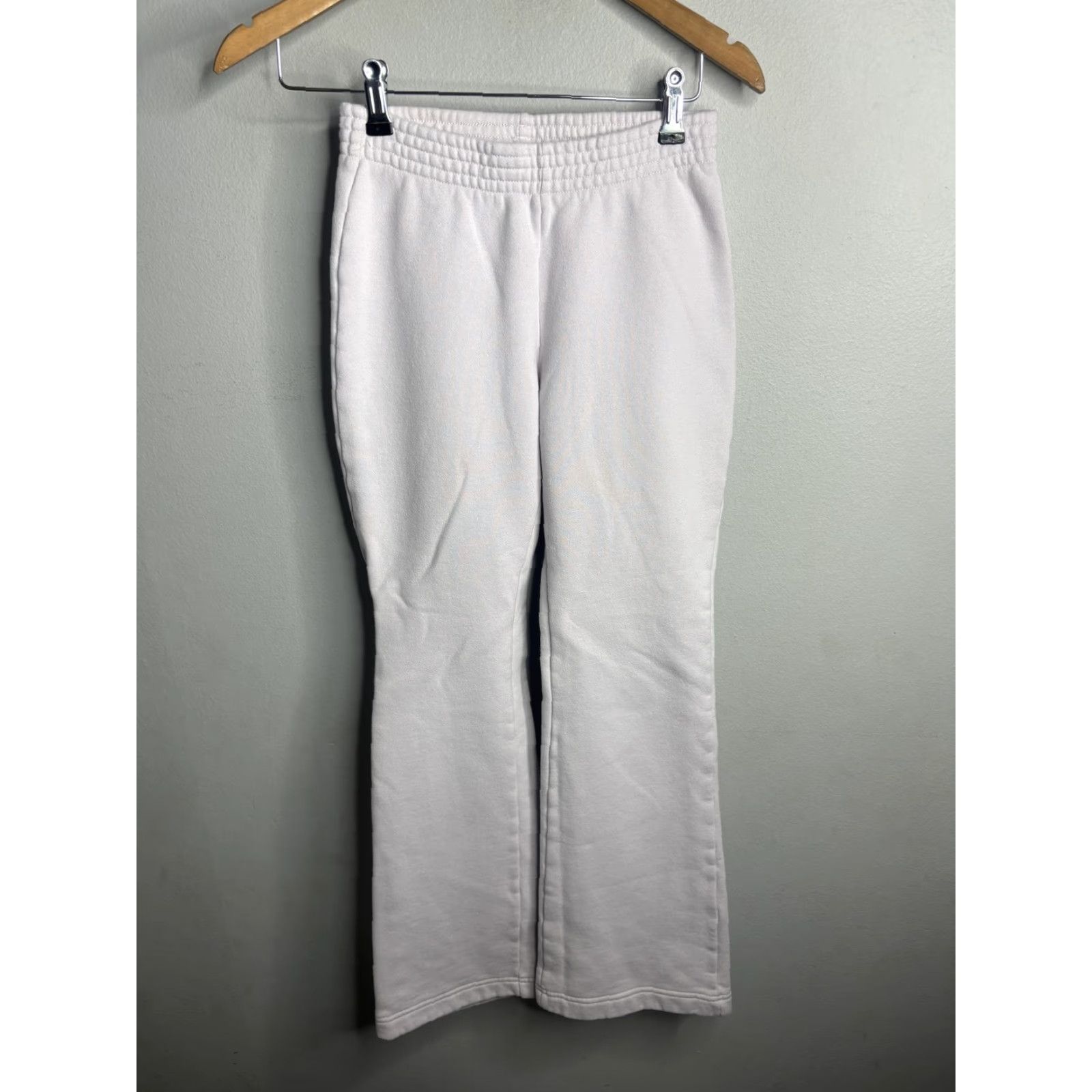 TNA Tna Sweatpants Womens XS White Straight Leg Elastic Waist Pockets Lounge Fleece Size 42" / US 20 - 4 Thumbnail