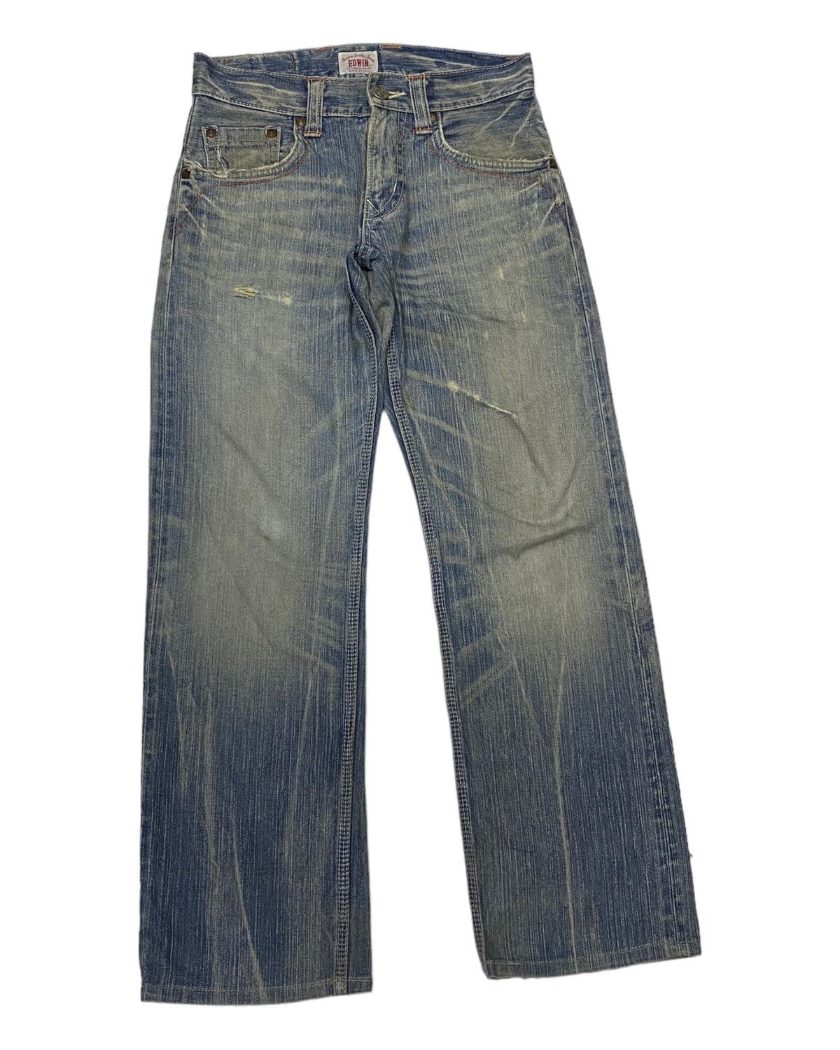 If Six Was Nine 🔥VINTAGE EDWIN BAGGY JEANS DISTRESSED DENIM RARE LGB STYLE Size US 32 / EU 48 - 2 Thumbnail