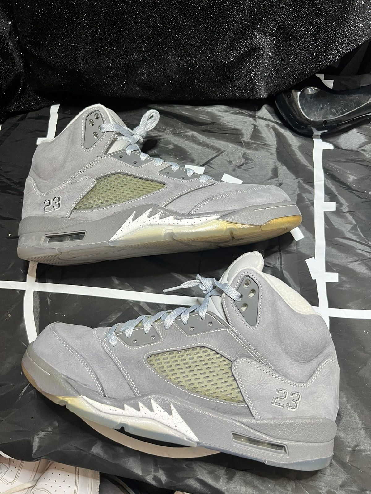 image of Nike Wolf Grey Jordan 5 Shoes, Men's (Size 11)