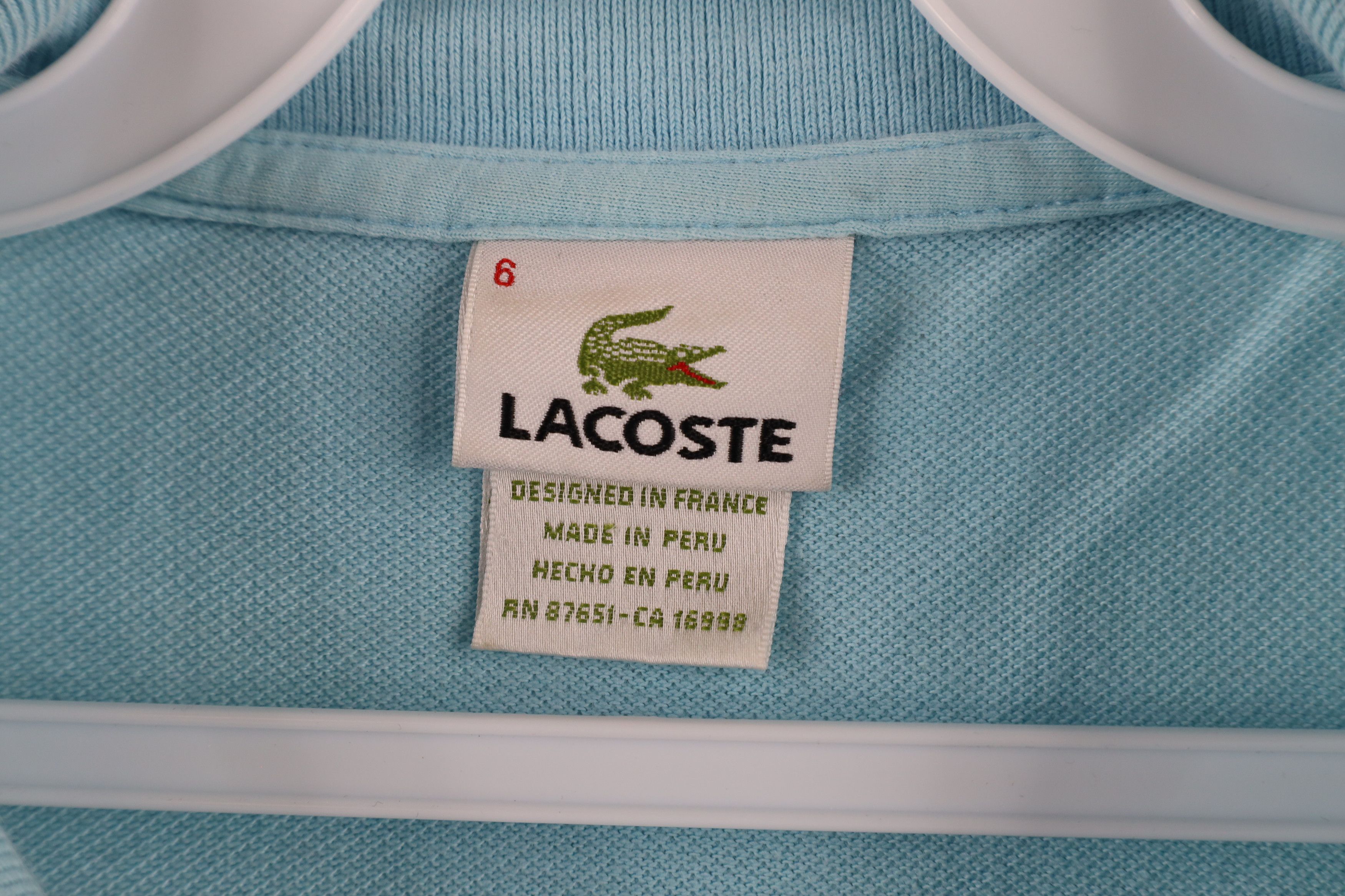 Lacoste × Vintage Lacoste Distressed Croc Logo Collared Golf Polo Shirt Blue Size US L / EU 52-54 / 3 - 5 Thumbnail