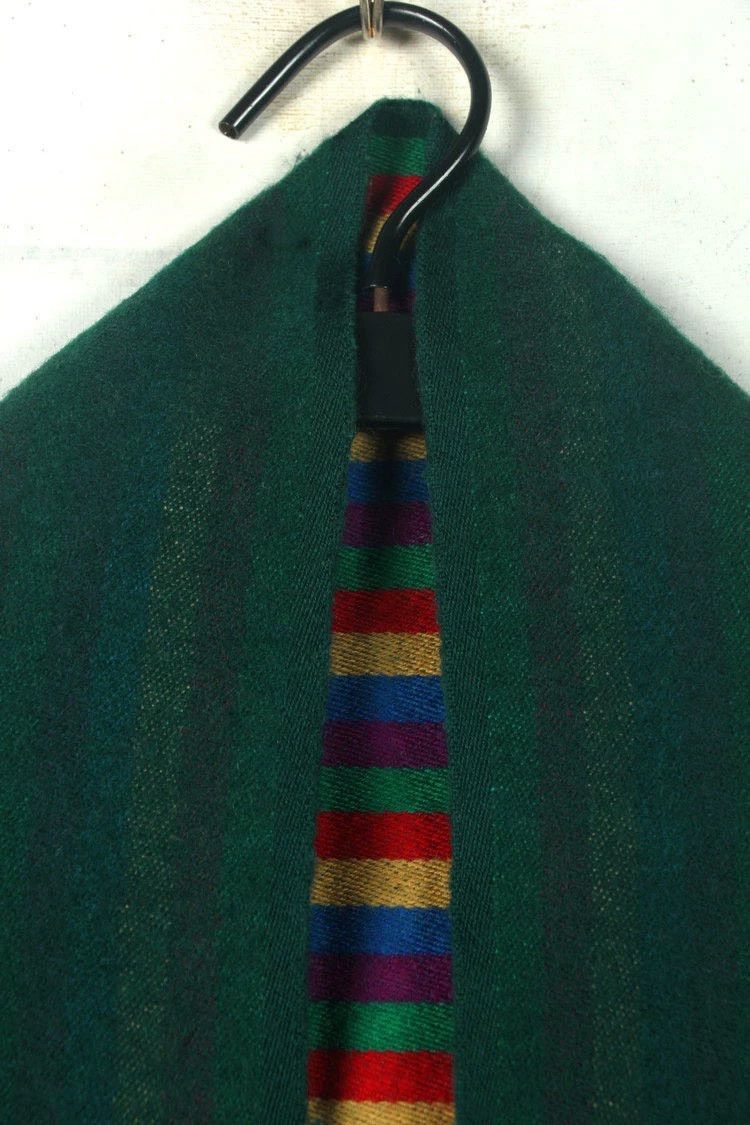 Kenzo KENZO Rainbow striped dark green wool scarf Size ONE SIZE - 3 Thumbnail