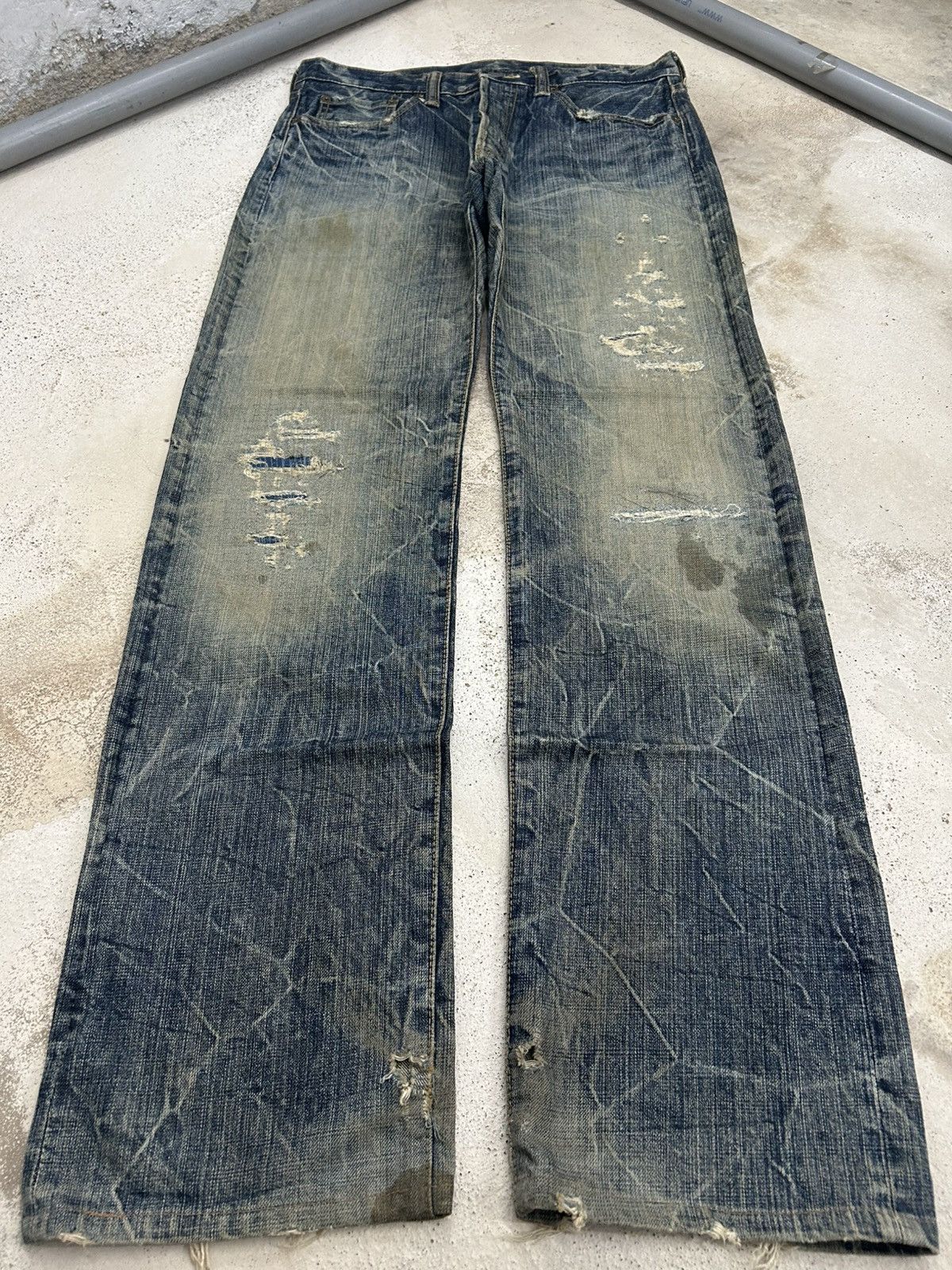 Eternal Eternal Distressed Mud Washed Jean Size US 31 - 1 Thumbnail
