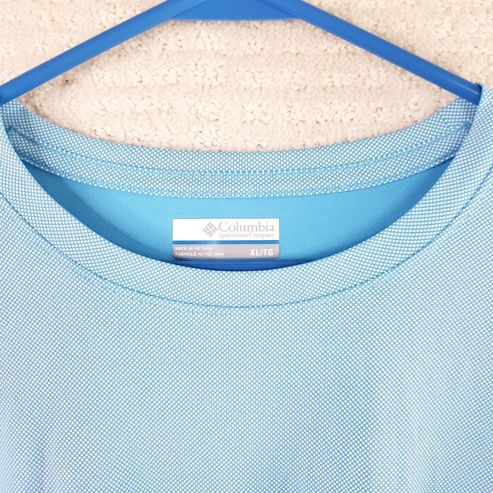 Vintage Columbia PFG Omni-Shade Shirt Mens XL Blue Pebbled Short Sleeve Crew Neck Graphic Geometric Outdoors 90s Retro Size US XL / EU 56 / 4 - 4 Thumbnail