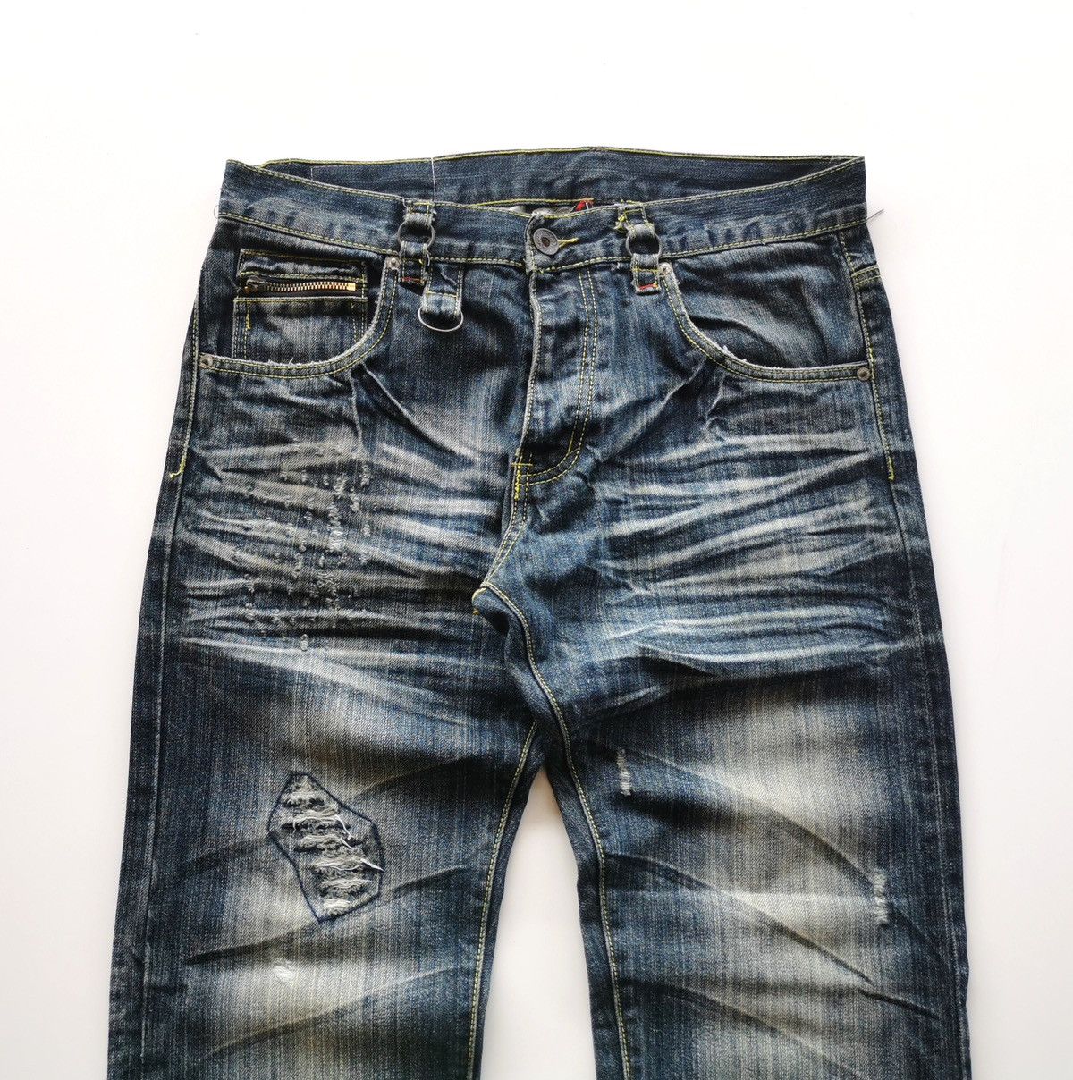 Japanese Brand Square Dark Distressed Jeans Size US 34 / EU 50 - 3 Thumbnail