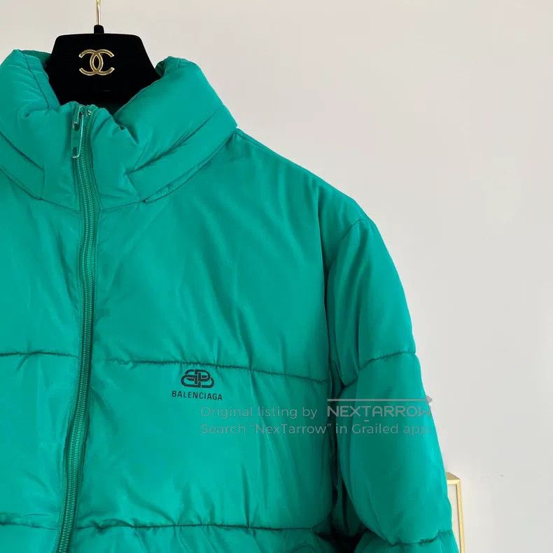 Balenciaga Balenciaga Green Logo Puffer Jacket Size M / US 6-8 / IT 42-44 - 5 Thumbnail