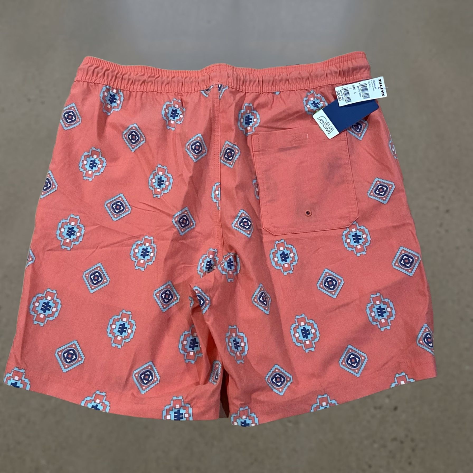 Tillys Tillys Swim Bottom Trunks Pink Water-Reactive New Blue Crown Aztec L Men Large Size US 33 - 1 Thumbnail