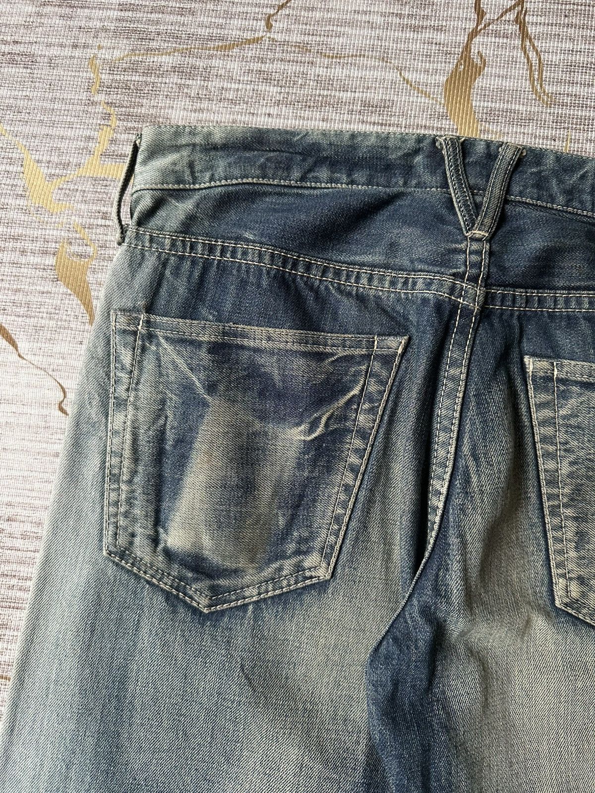 Vanquish Vanquish Tokyo Japan Blue Faded Denim Design Claw Marks Size US 33 - 18 Thumbnail