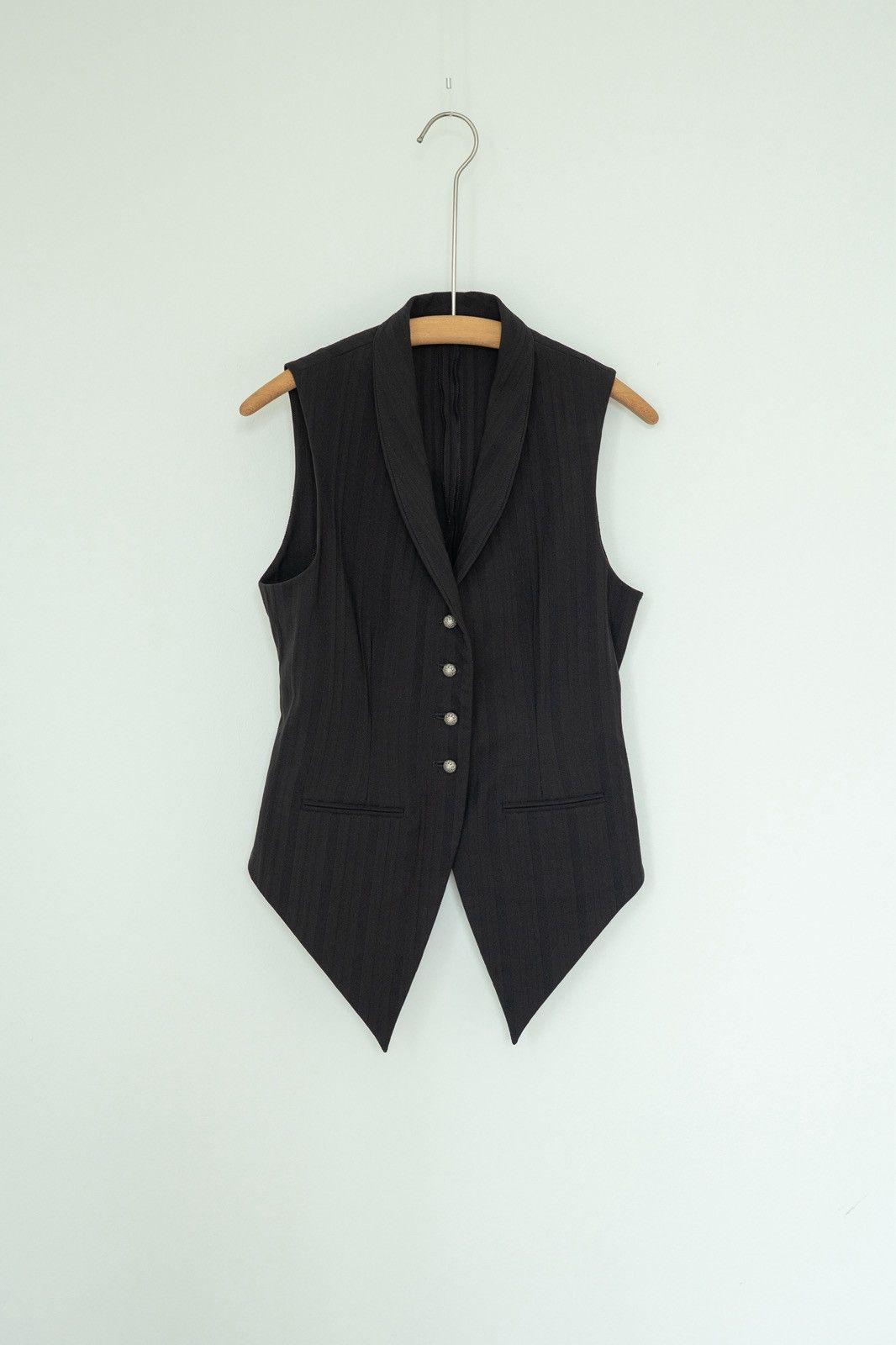 Romeo Gigli Romeo Gigli AW1996 Striped Tail Vest with Silver Buttons Size S / US 4 / IT 40 - 1 Thumbnail