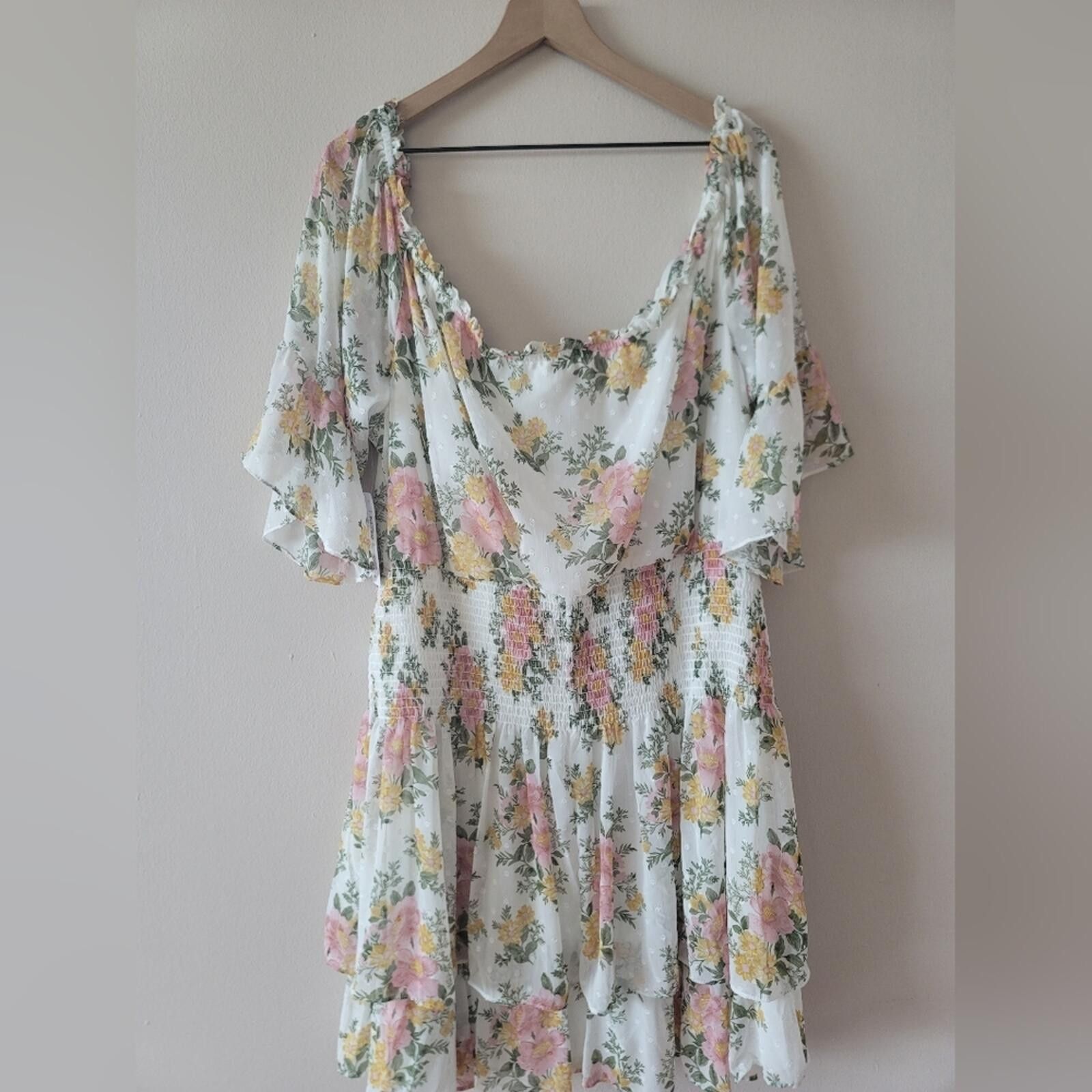 Other Premier Floral Off-Shoulder Mini Dress NWT Sz 24w Size 4XL / US 24-26 - 2 Thumbnail