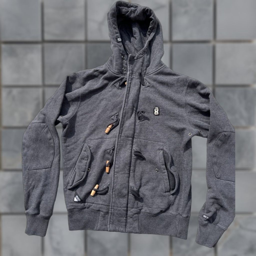 Vintage VINTAGE 10.Deep Hoodie Women Gray S Y2K Hip Hop City Heavyweight Toggle 100% Cotton Full Zip Logo Zipper Regular Lined Hooded Size L / US 10 / IT 46 - 1 Thumbnail
