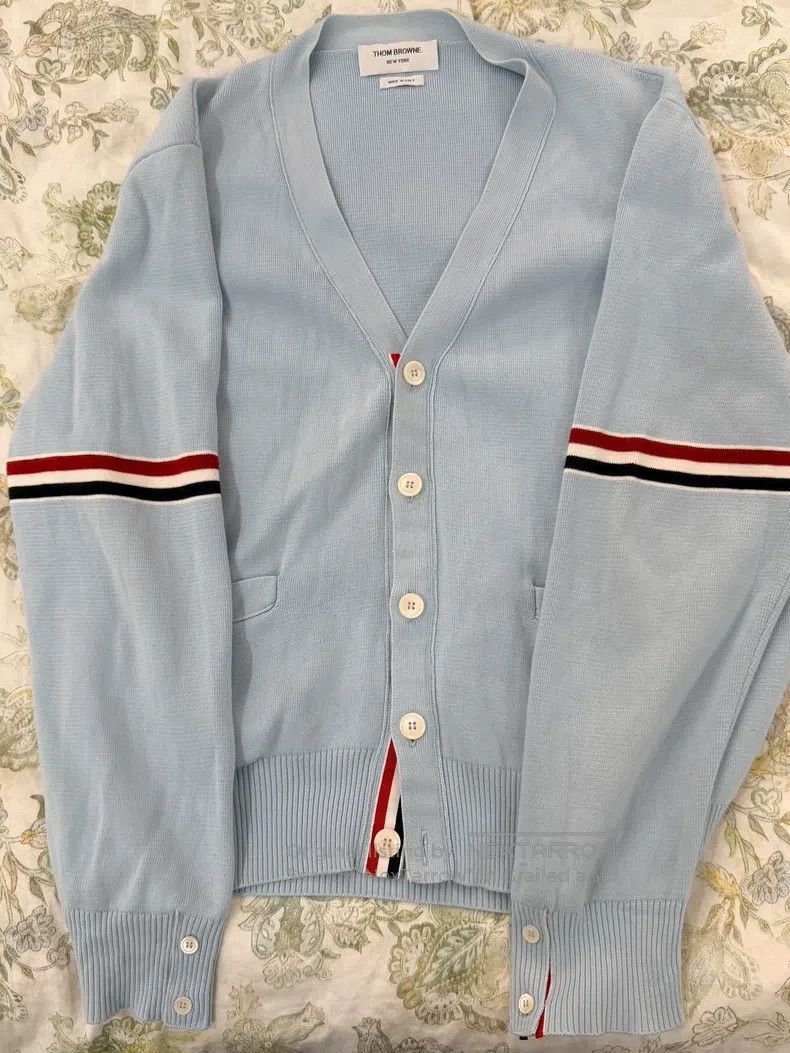 Thom Browne Thom Browne Blue knitted cardigan Size US L / EU 52-54 / 3 - 1 Thumbnail