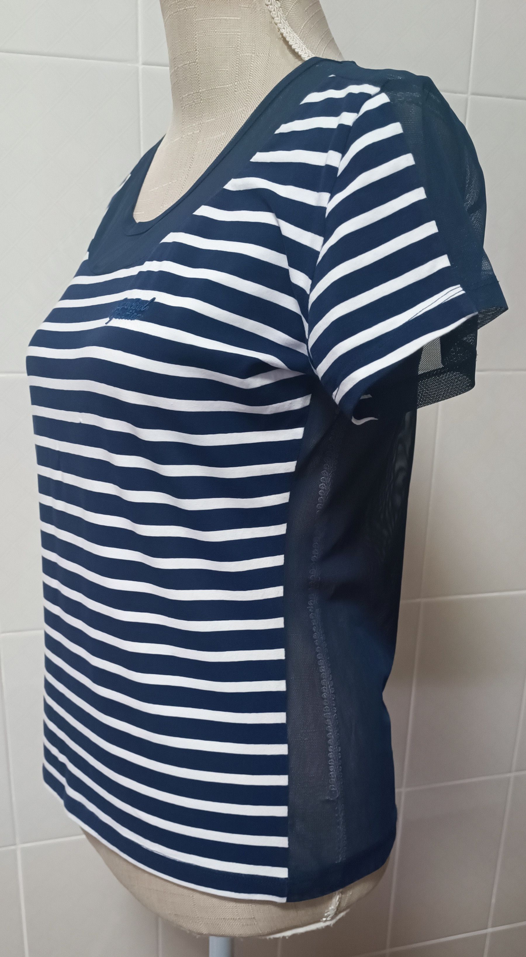 Jean Paul Gaultier Stripes Bi-material T-shirt Size M / US 6-8 / IT 42-44 - 1 Thumbnail