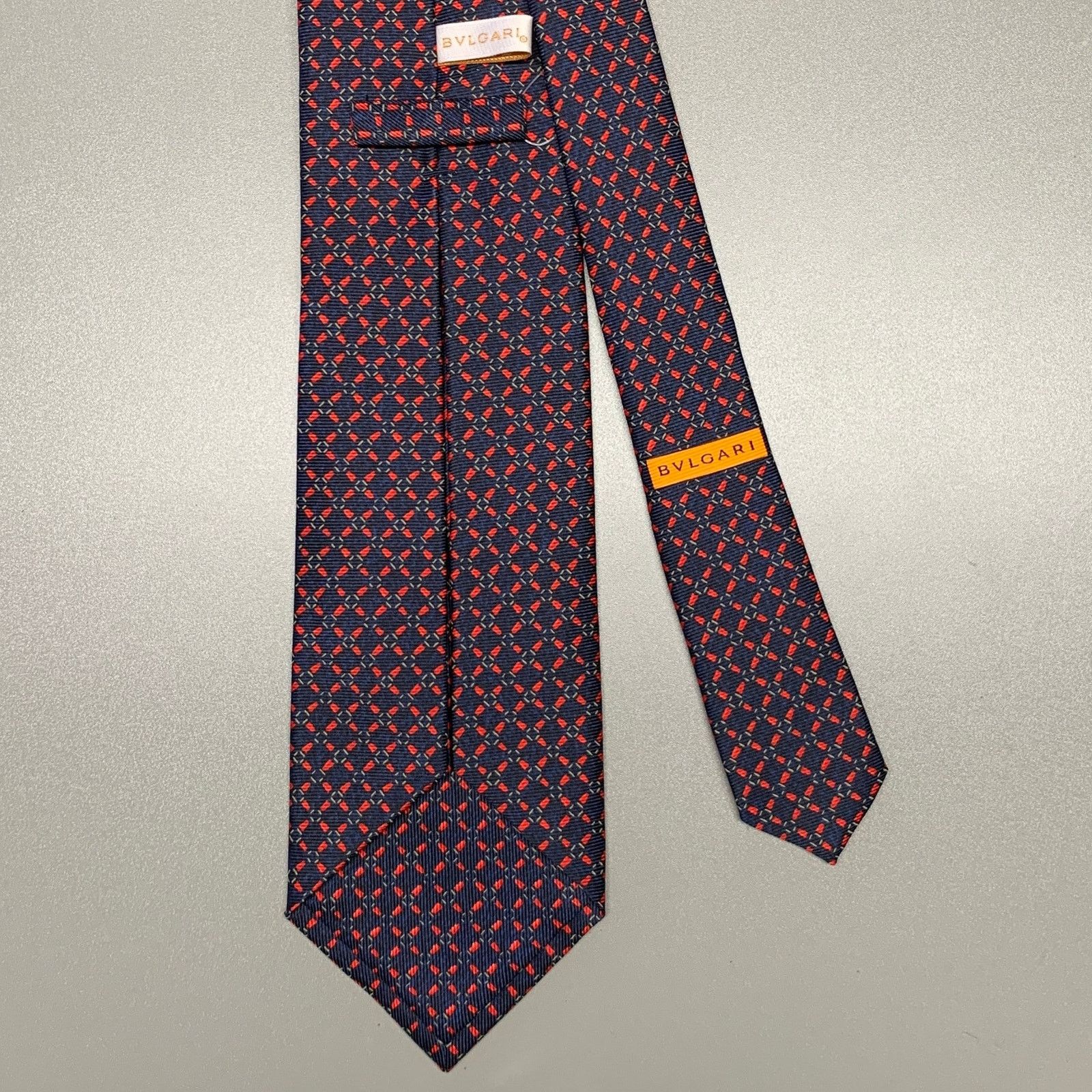 Bvlgari BVLGARI Navy Red Abstract Silk Tie Size ONE SIZE - 2 Thumbnail