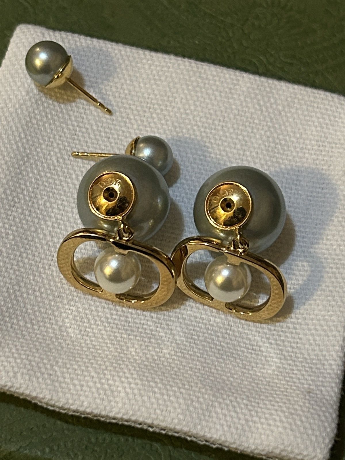 Dior DIOR TRIBALES EARRINGS Gold-Finish Metal w Pistachio Green Size ONE SIZE - 6 Thumbnail