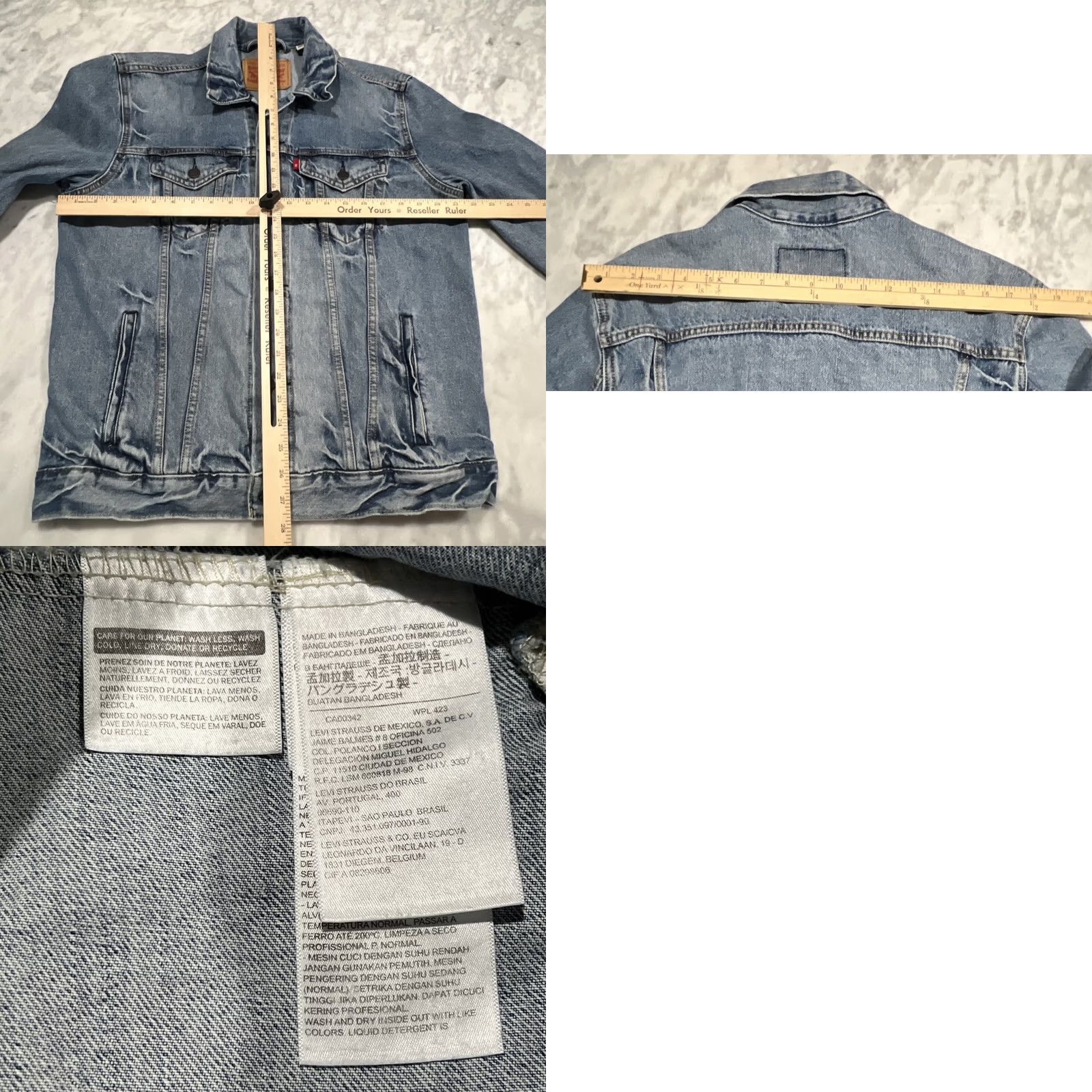 Levi's VINTAGE Levi’s Denim Jacket Men’s L Blue Regular Classic Biker Logo Pockets Short Button Closure Size US L / EU 52-54 / 3 - 8 Thumbnail