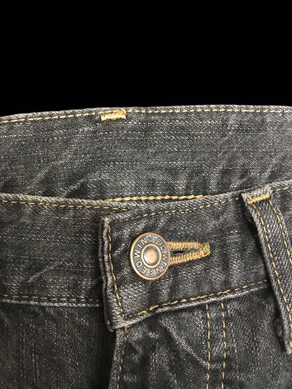Edwin 💥BOOTCUT💥ARCHIVAL EDWIN REBEL BLACK DISTRESSED DENIM F256 Size US 29 - 8 Thumbnail