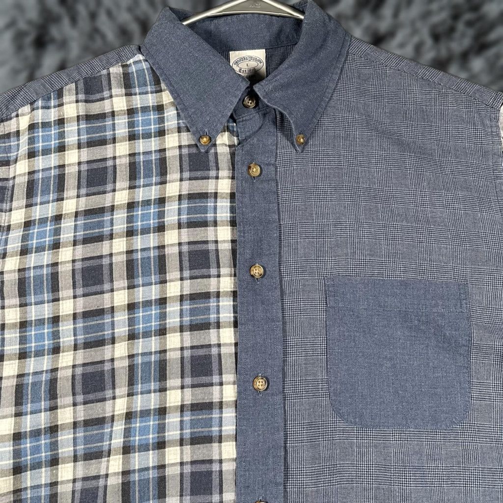 Brooks Brothers Brooks Brothers Shirt Mens Large Blue Regent Button Down Long Sleeve Patchwork Size US L / EU 52-54 / 3 - 1 Thumbnail