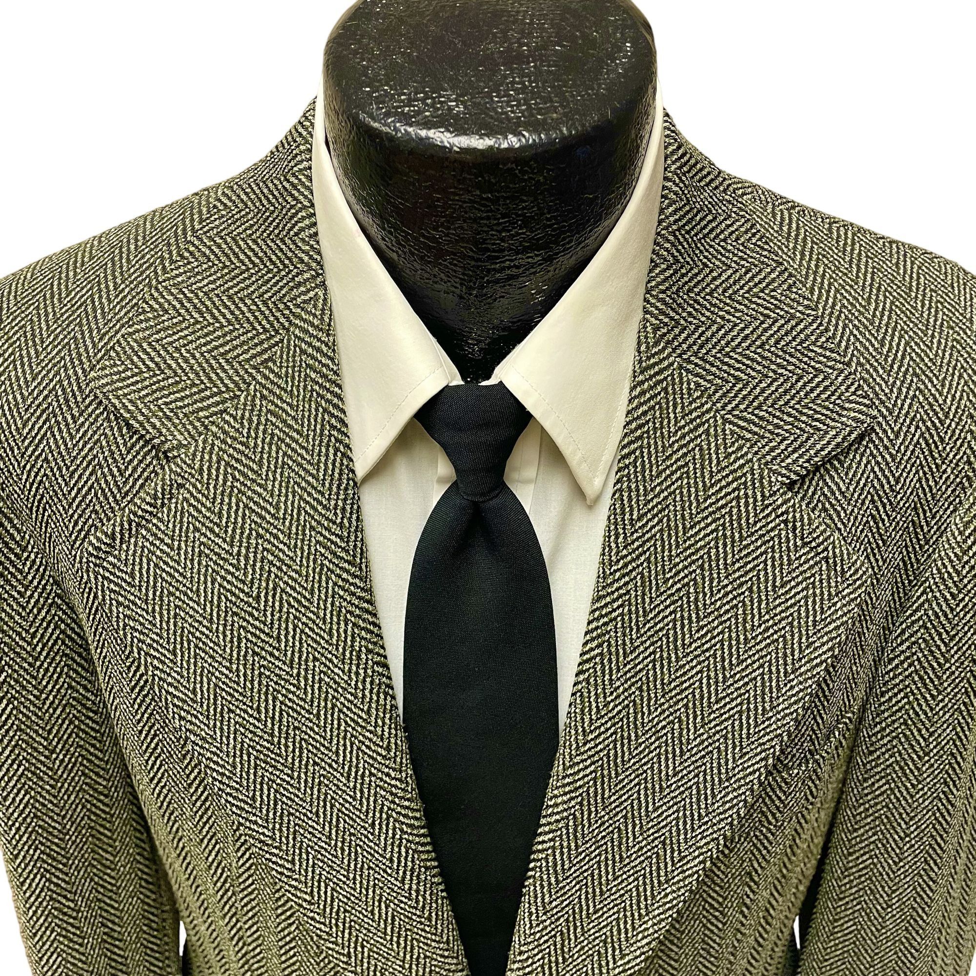 Other Vtg Battelsteins MOD Sport Coat GREEN HERRINGBONE Jacket Size 38R - 2 Thumbnail