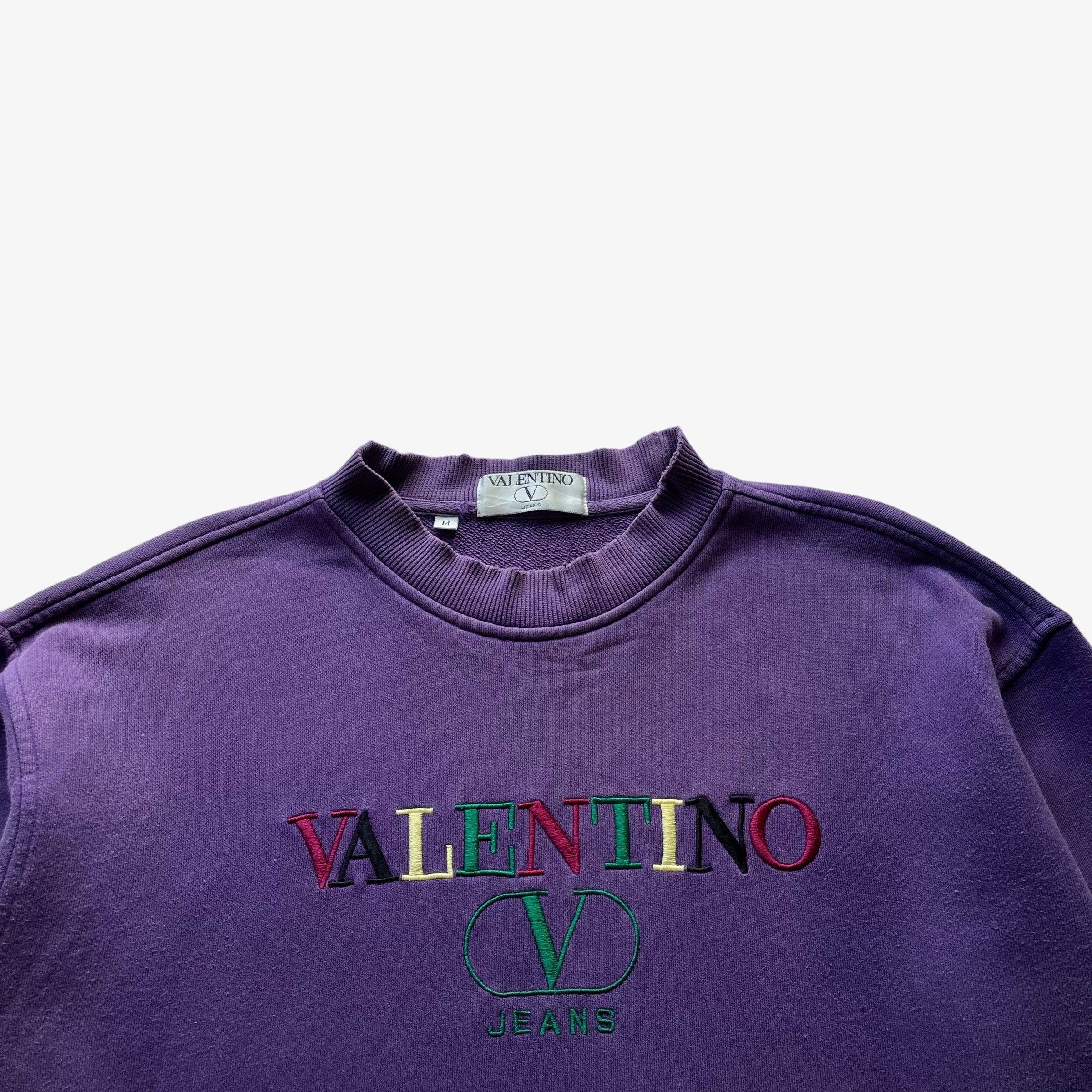 Valentino Vintage 90s Women's Valentino Spell Out Sweatshirt Size M / US 6-8 / IT 42-44 - 3 Thumbnail
