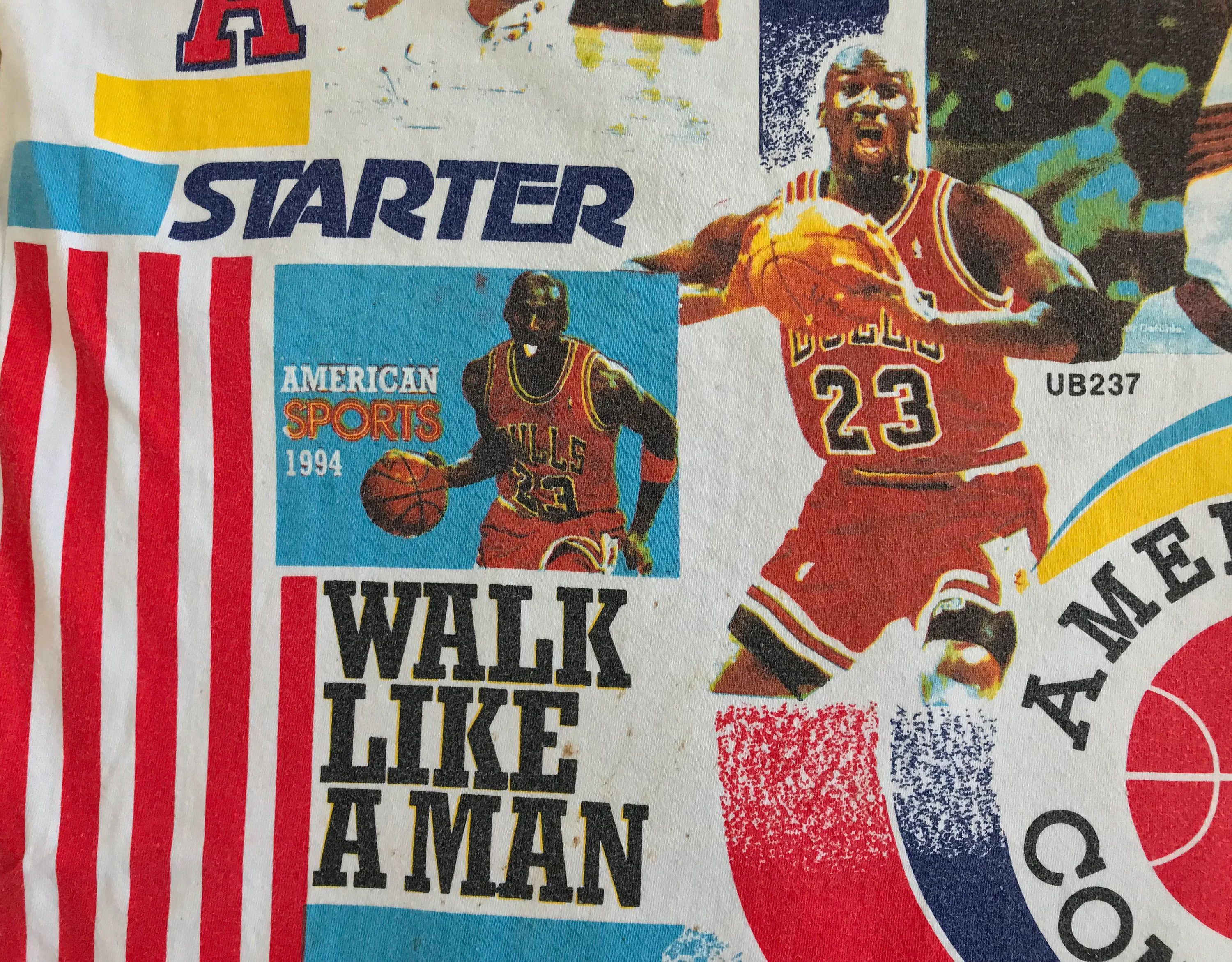 Starter RARE Vintage 90s STARTER T shirt Single stitch Jordan NBA Size US M / EU 48-50 / 2 - 5 Thumbnail