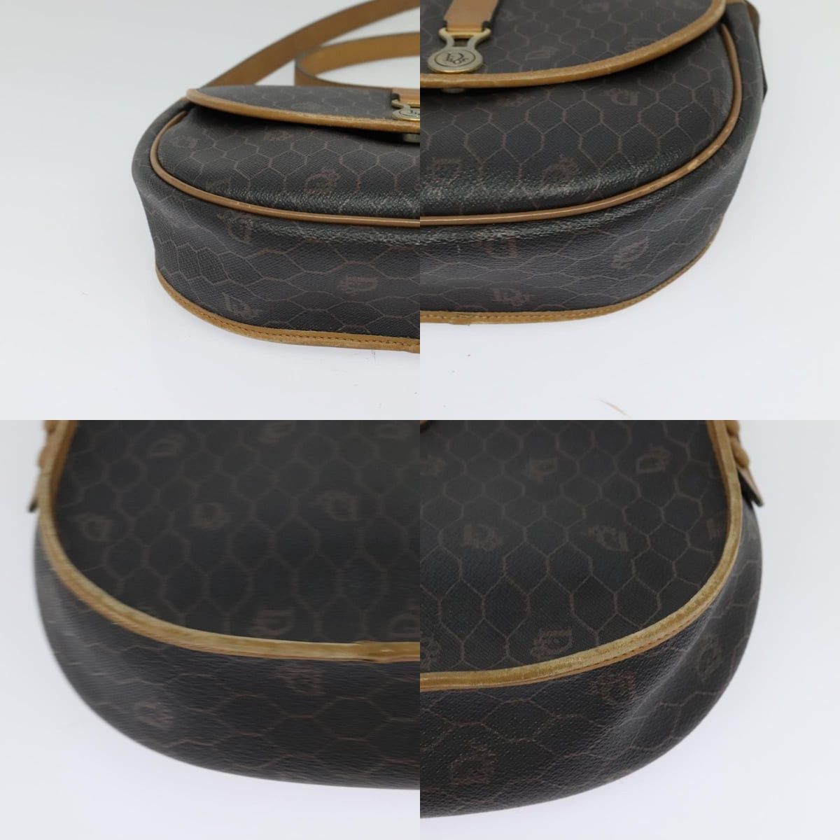 Dior DIOR Honeycomb Canvas Shoulder Bag Pvc Leather Black Size ONE SIZE - 10 Thumbnail