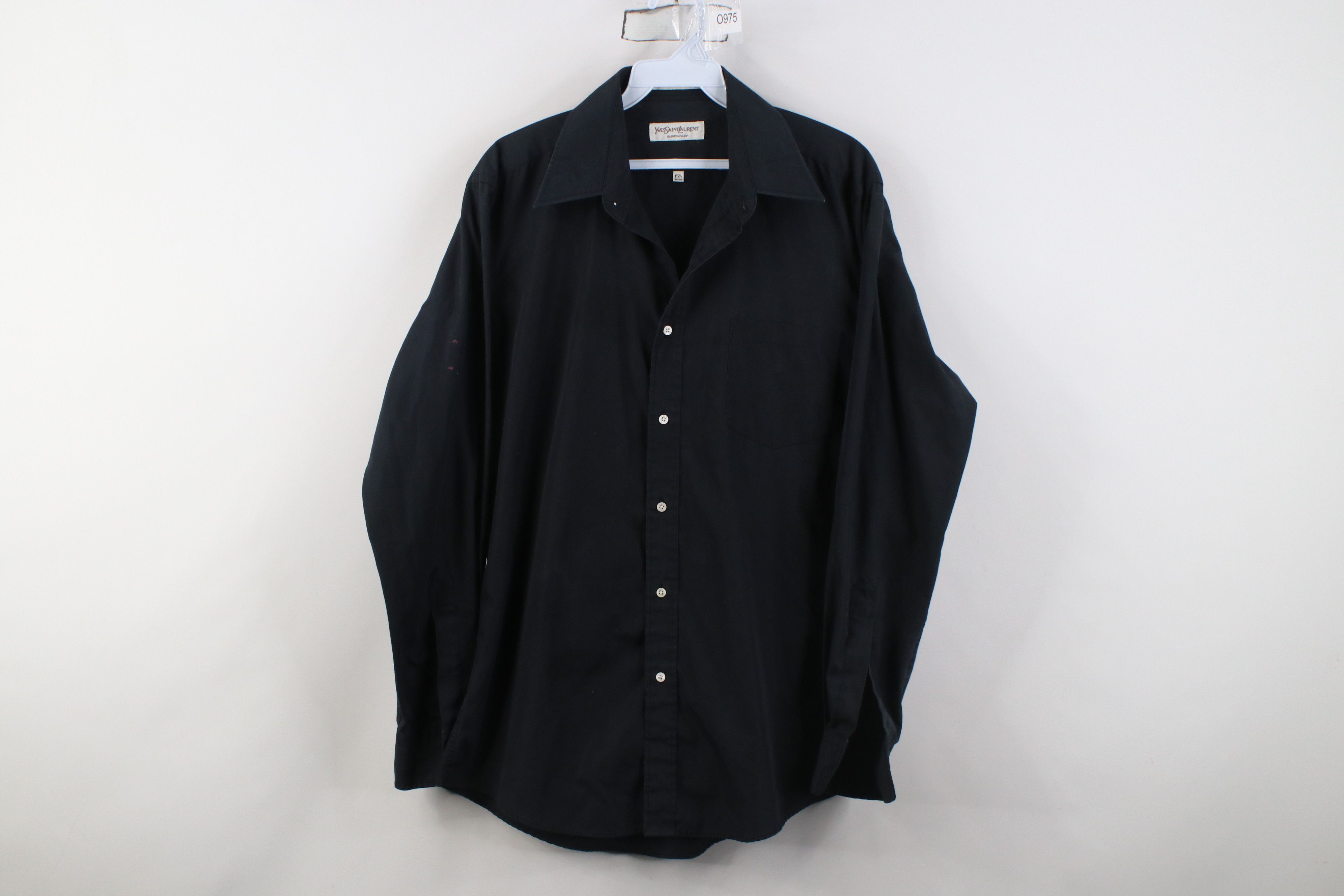 Vintage Vintage 90s Yves Saint Laurent YSL Button Shirt Black Size US M / EU 48-50 / 2 - 1 Thumbnail