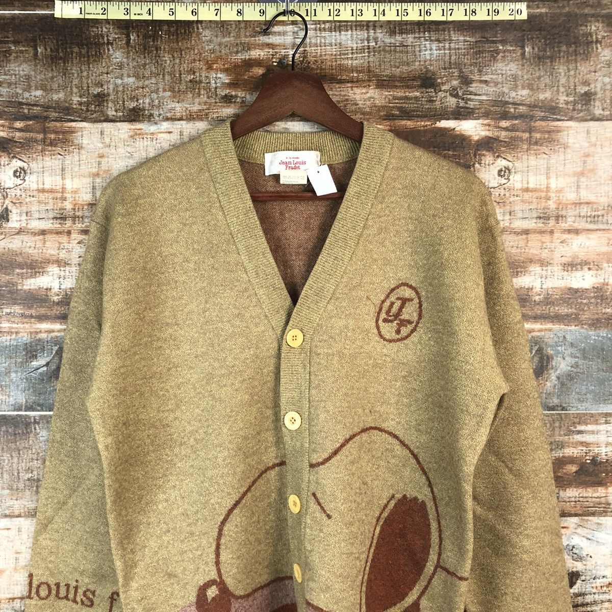 Japanese Brand DL Jean Louis Fradet Beige Cardigan Knitwear #C745 Size US M / EU 48-50 / 2 - 2 Thumbnail