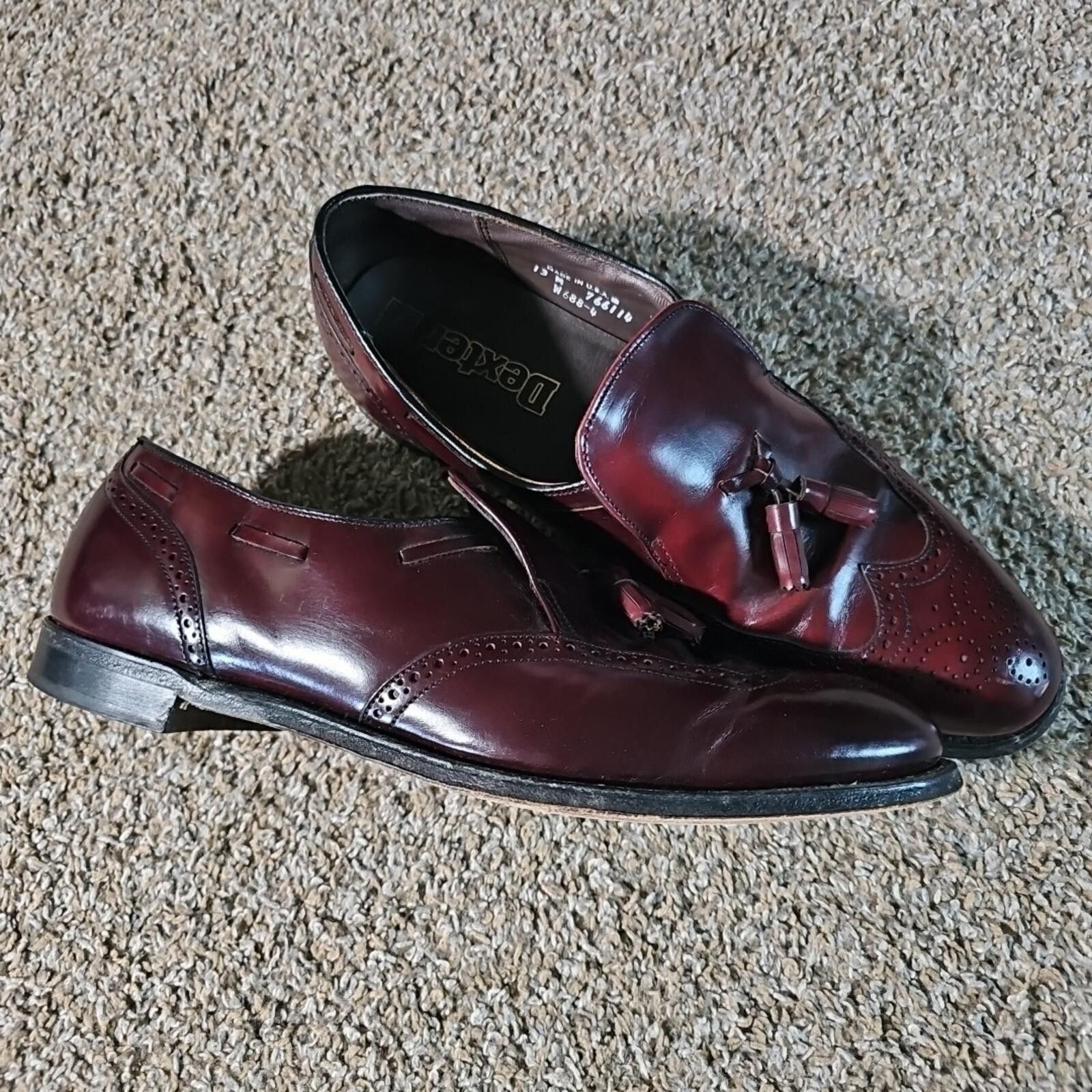 DUKE + DEXTER Dexter Leather SlipOn Wingtip Tassle Dress Shoe 13M USA Made Size US 13 / EU 46 - 2 Thumbnail