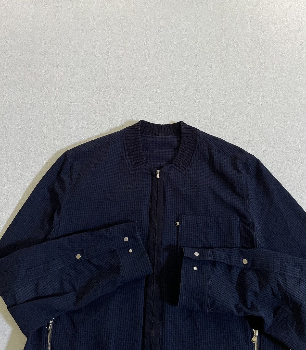 Solid Homme Solid Homme Bomber Biker Jacket Navy Size US L / EU 52-54 / 3 - 7 Thumbnail