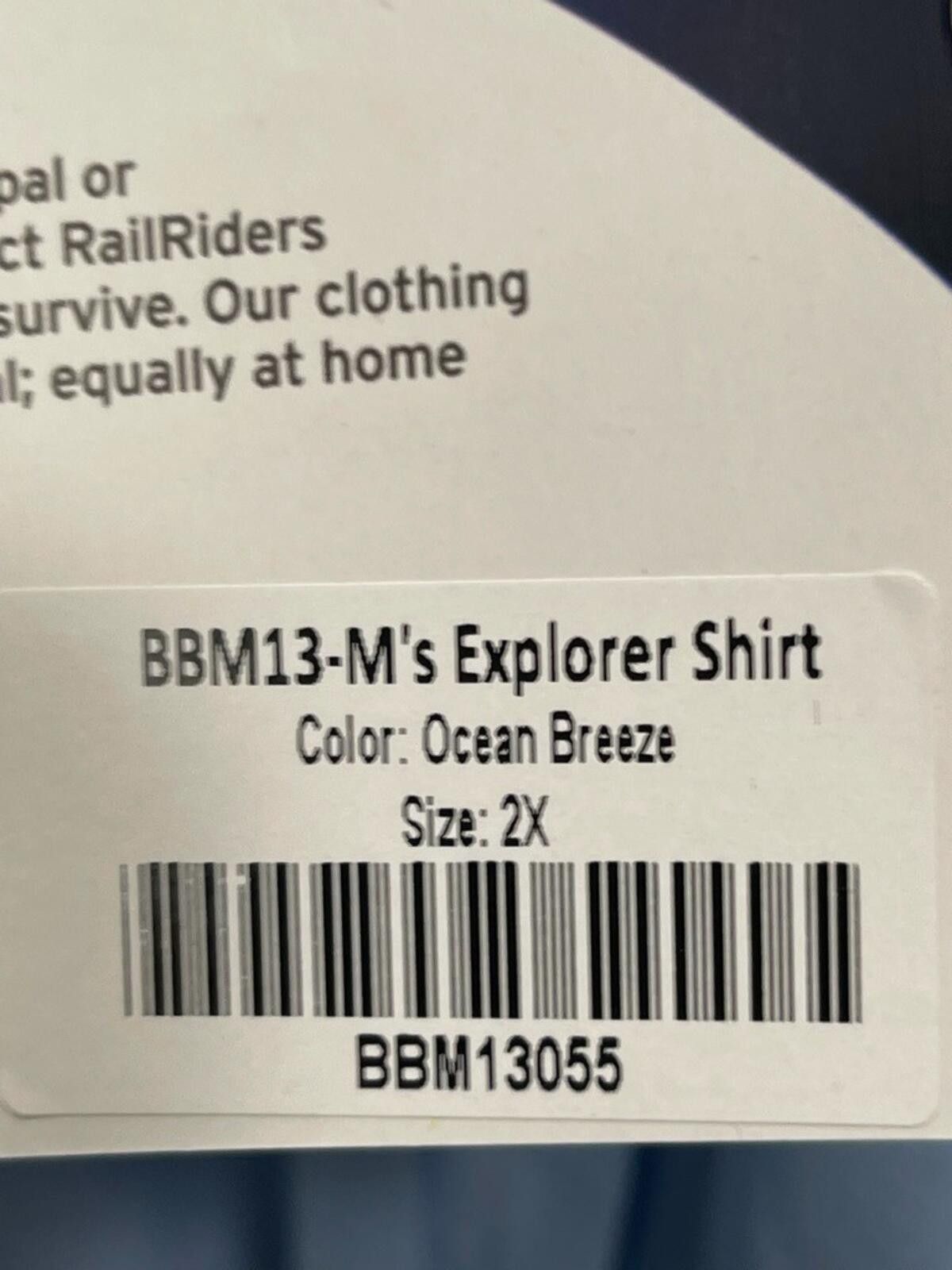 Other RailRiders Explorer Shirt NWT XXL 2XL Ocean Breeze BBM13055 Size US XXL / EU 58 / 5 - 4 Thumbnail