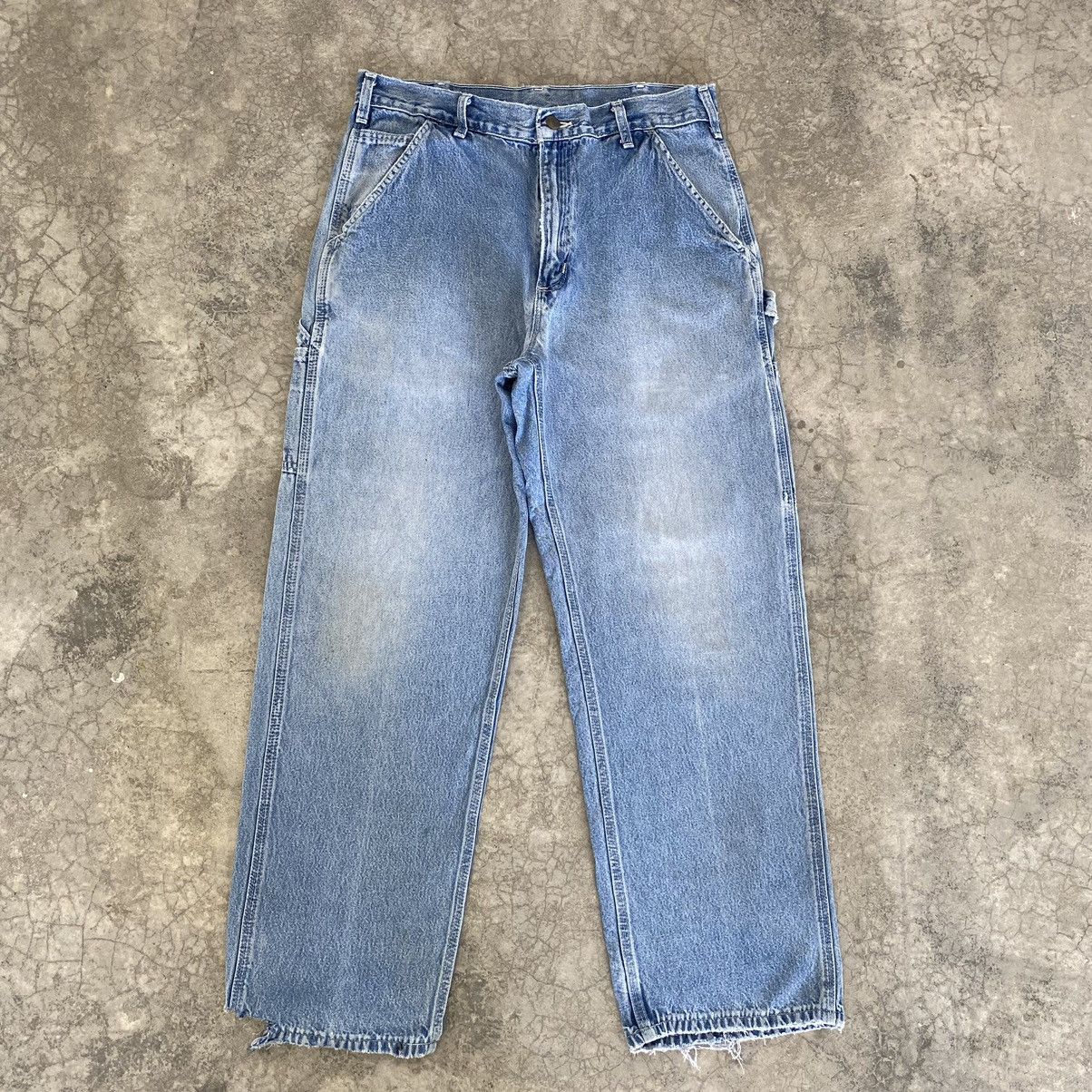 Carhartt Size 31x29 VTG Carhartt Faded Blue Carpenter Denim Jeans Size US 31 - 3 Thumbnail