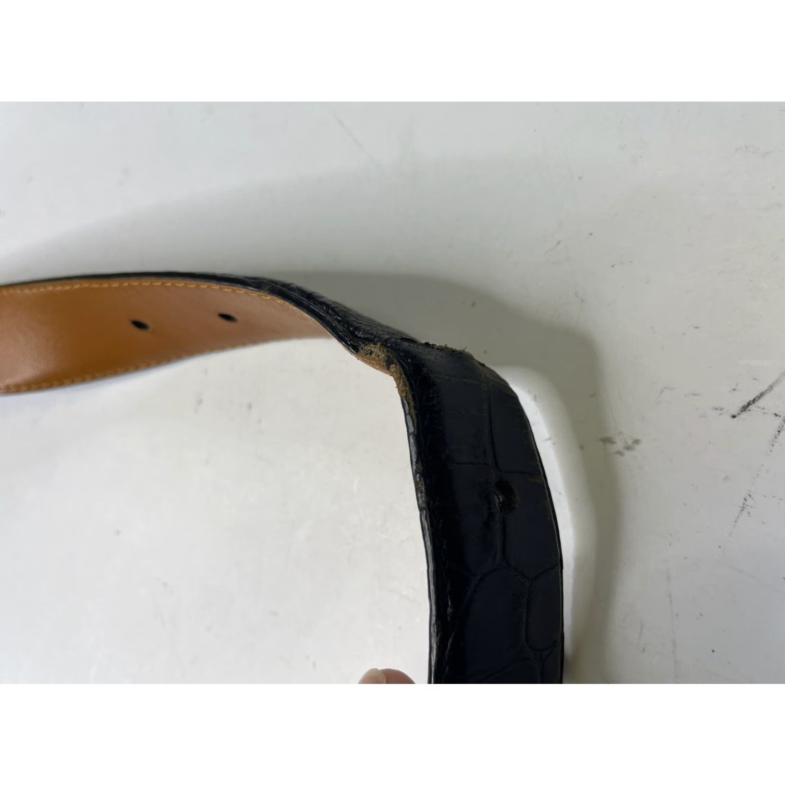 Polo Ralph Lauren Polo Ralph Lauren Belt Mens Dress Belt Leather Black 38 Croc Embossed Buckle Adjustable Vintage:No Size US M / EU 48-50 / 2 - 5 Thumbnail