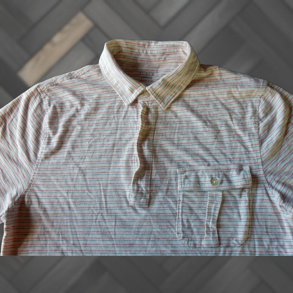 J.Crew VINTAGE J.CREW Men's Polo Shirt Short Sleeve Size L Beige Cotton Casual Size US L / EU 52-54 / 3 - 1 Thumbnail