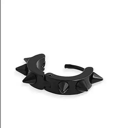 Jewelry × Sterling Silver Black Spike Earrings Gothic Punk Chrome Jewelry Star Stud Size ONE SIZE - 3 Thumbnail