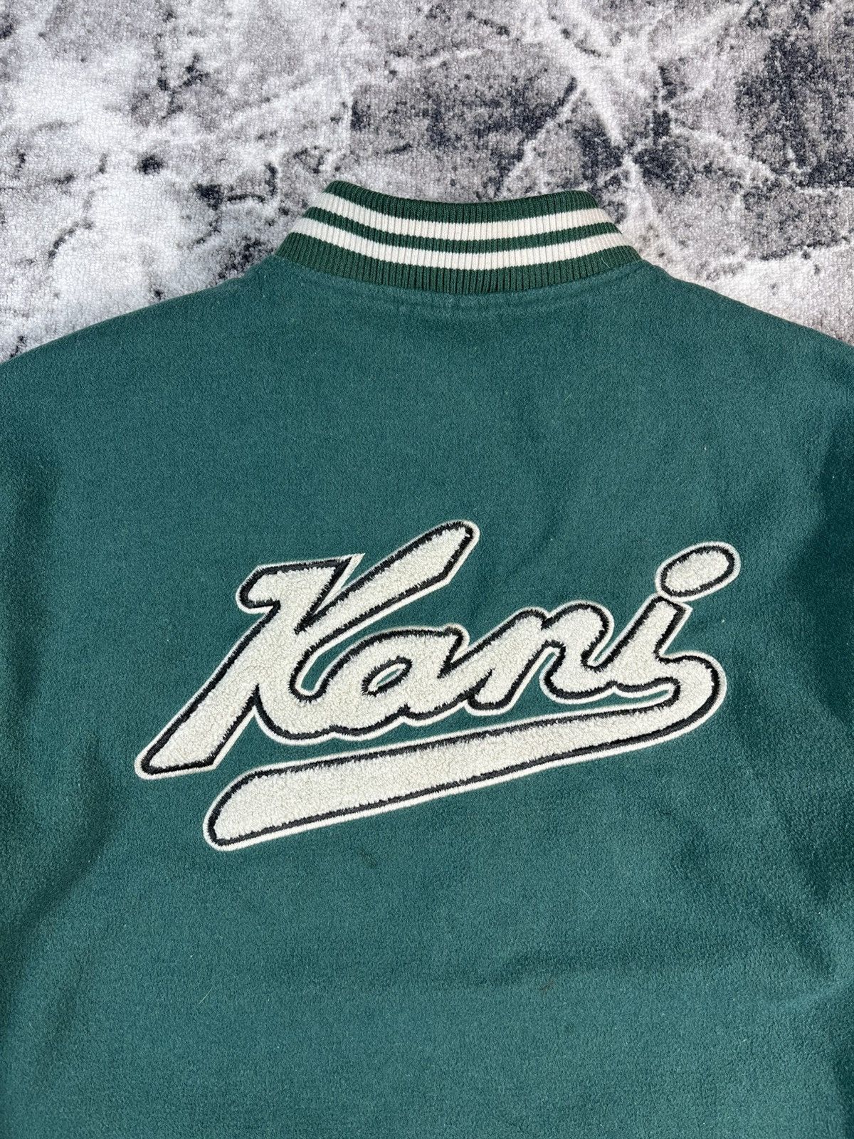 Karl Kani Karl Kani Varsity Jacket Green White Spell Out L Size US L / EU 52-54 / 3 - 23 Thumbnail